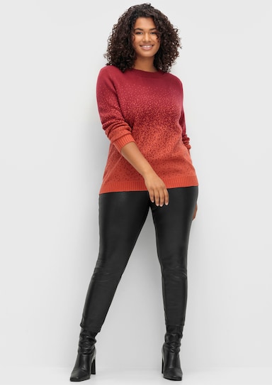 Jacquardpullover - dunkelrot-gemustert