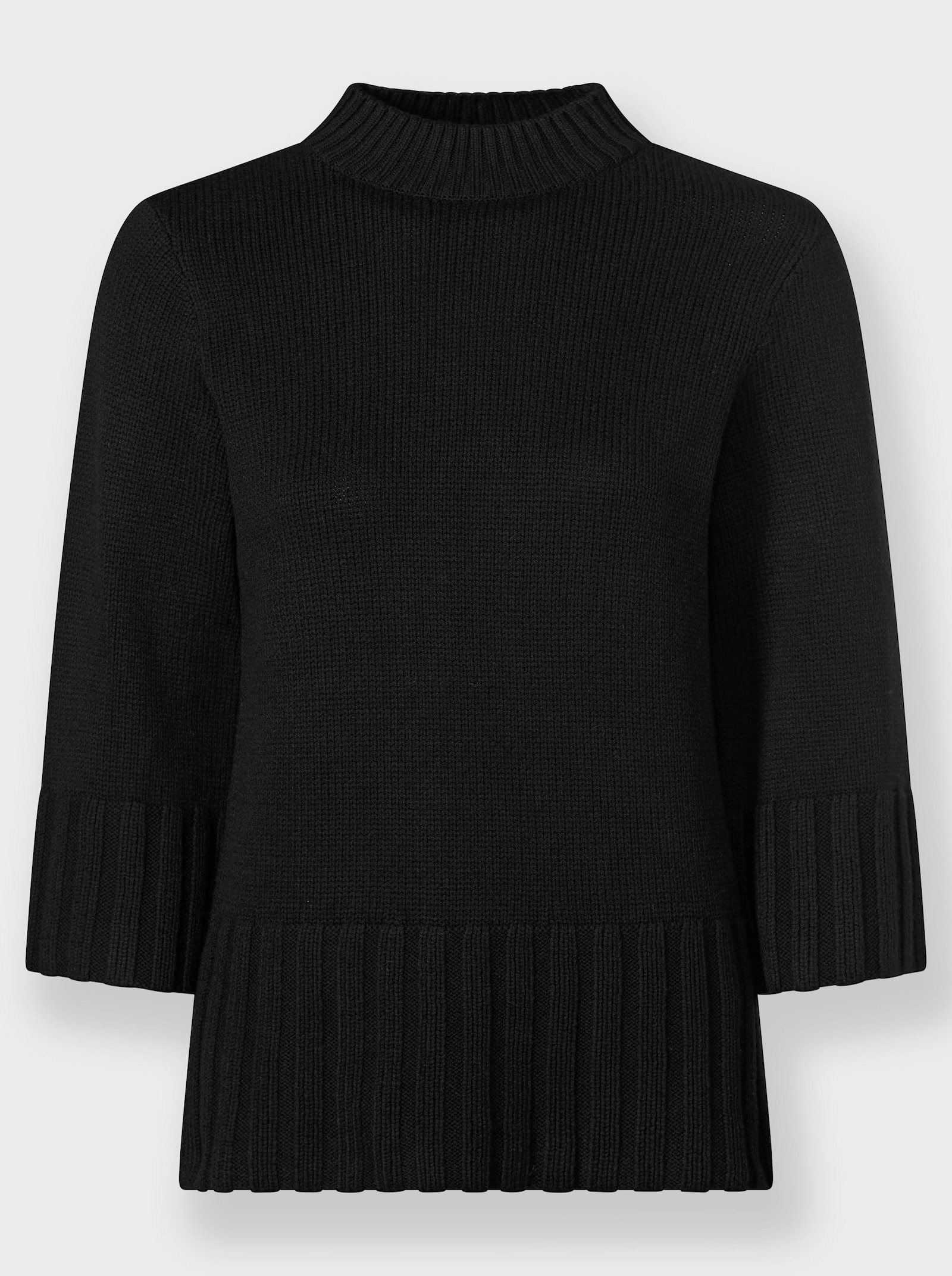 heine 3/4 Arm-Pullover mit Seitenschlitzen - schwarz