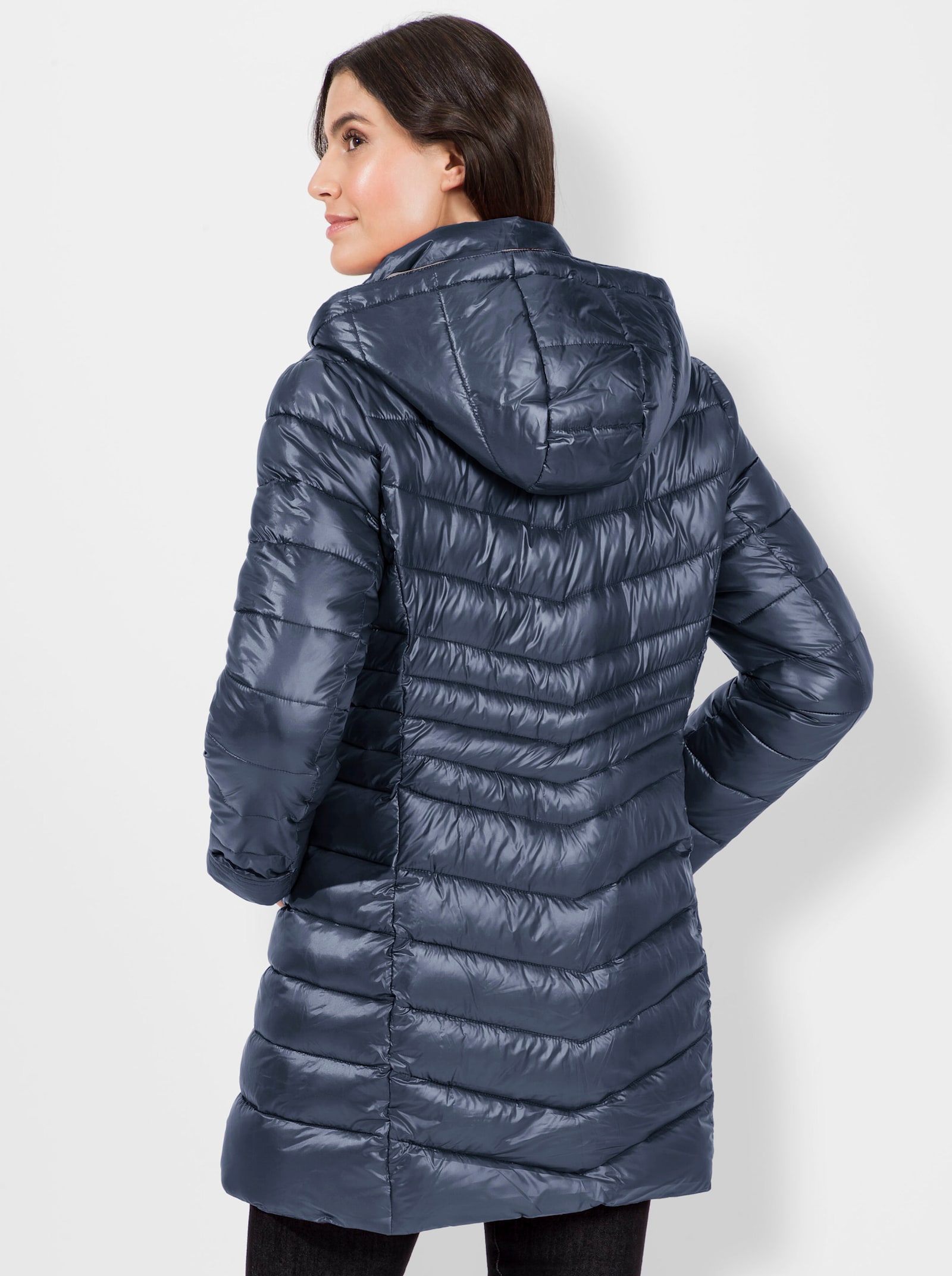 Steppjacke mit dezentem Glanz - rauchblau