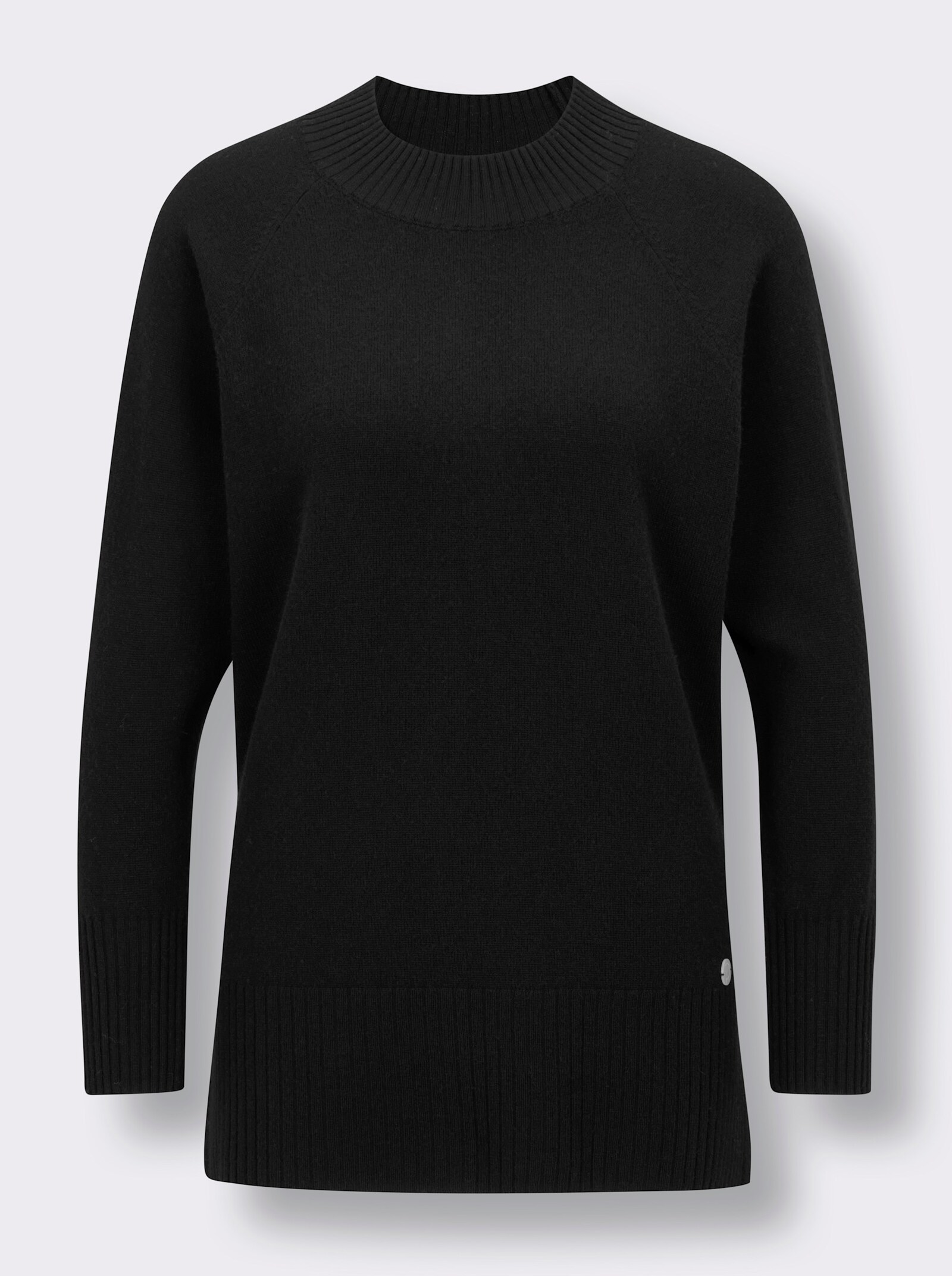 CREATION L PREMIUM Stehkragenpullover - schwarz