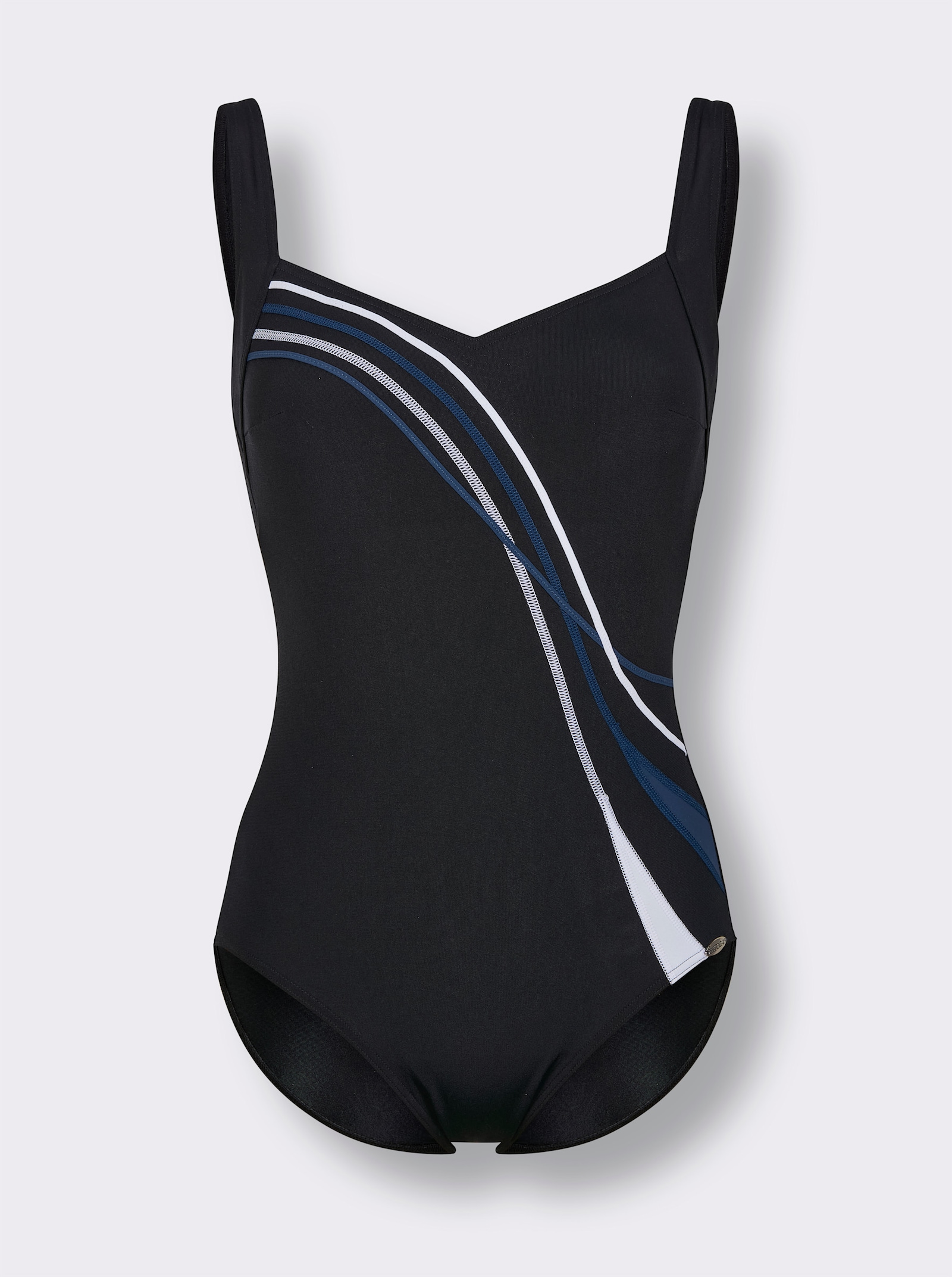 Sunflair Badeanzug in figurschmeichelnder Optik - schwarz-graphit