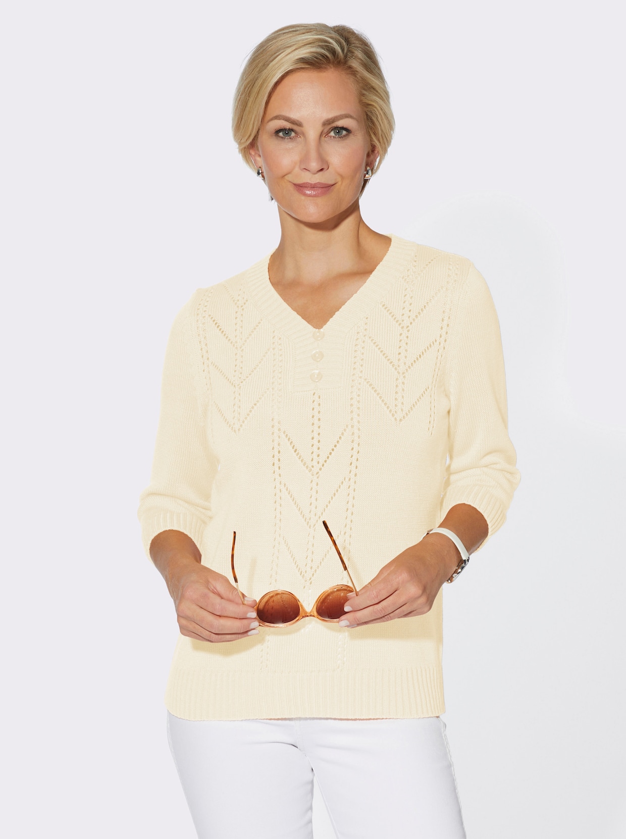 3/4 Arm-Pullover - champagner