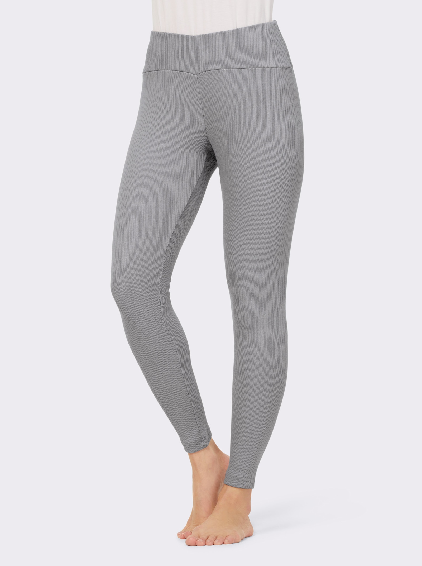 wäschepur Leggings hinten höher geschnitten - steingrau