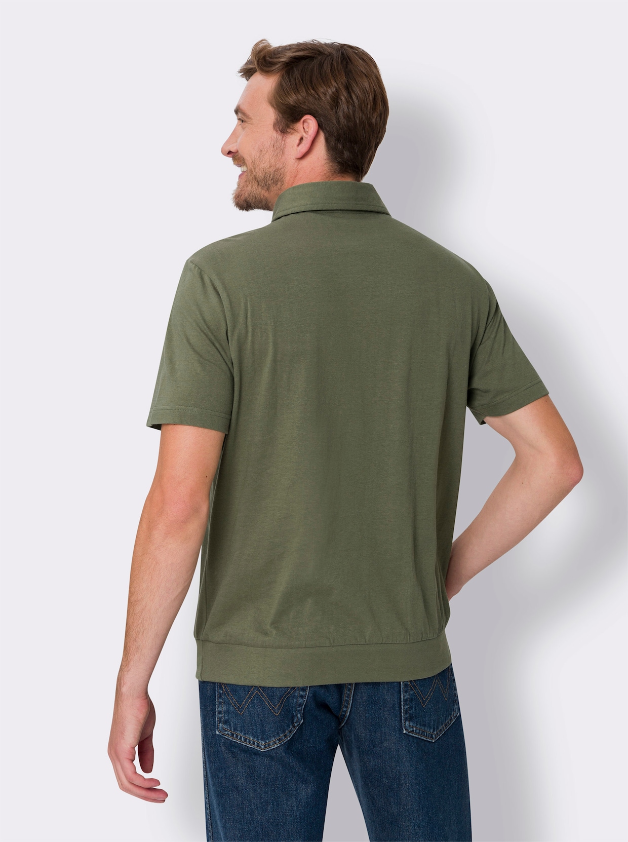 Kurzarm-Poloshirt - khaki