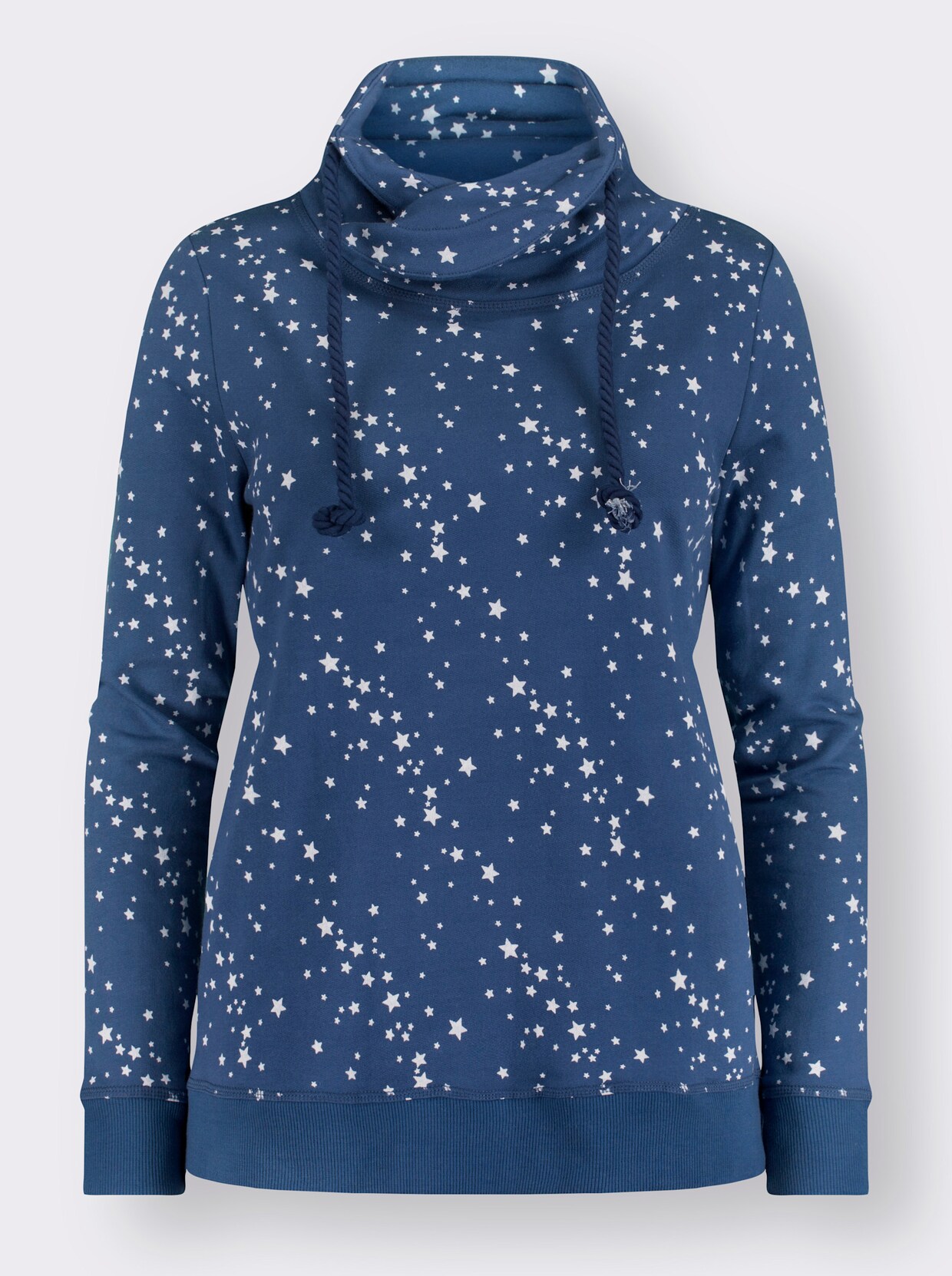 sweatshirt - jeansblauw/ecru bedrukt