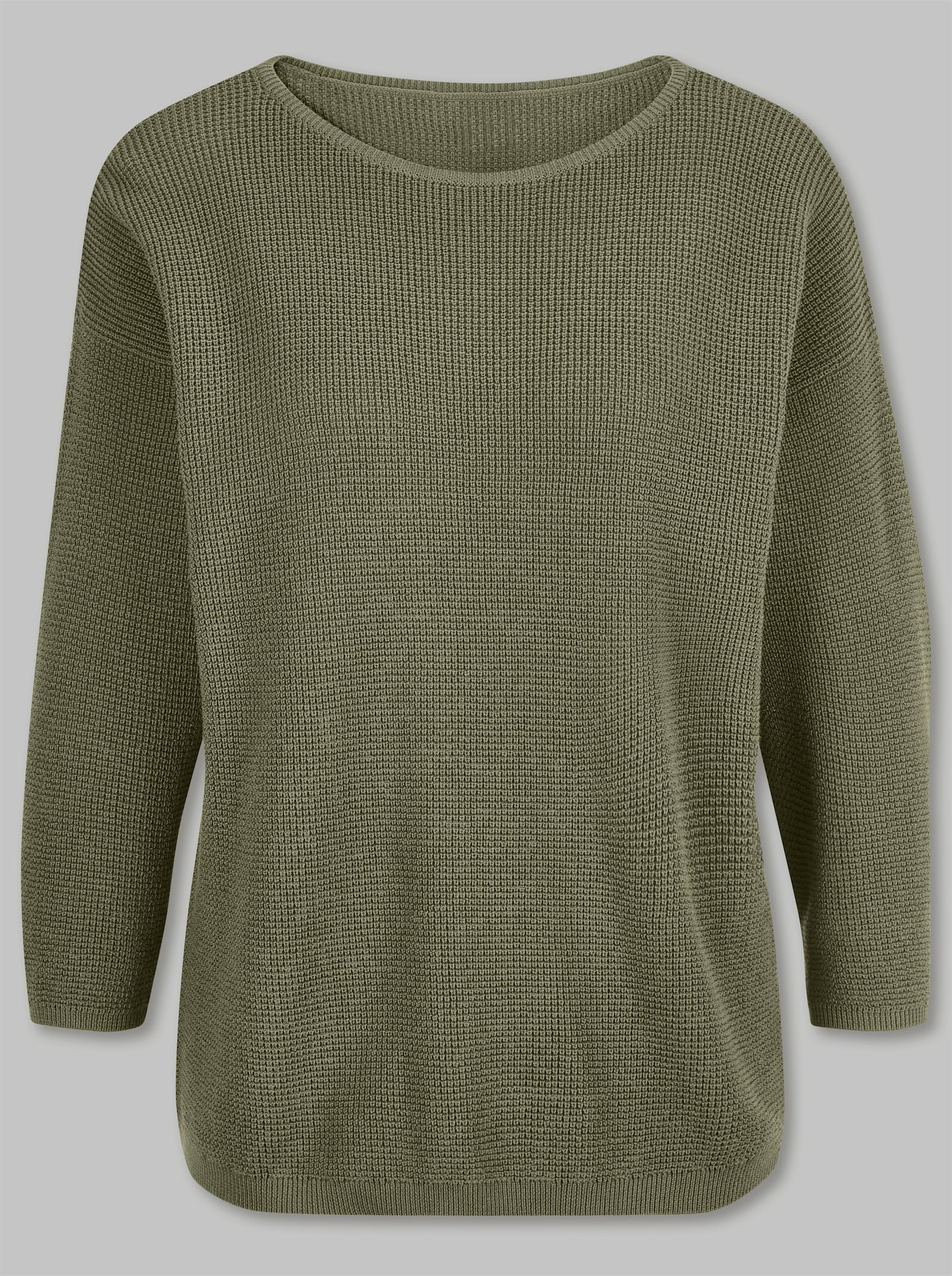 heine 3/4-Arm-Pullover mit Rippenbündchen - khaki