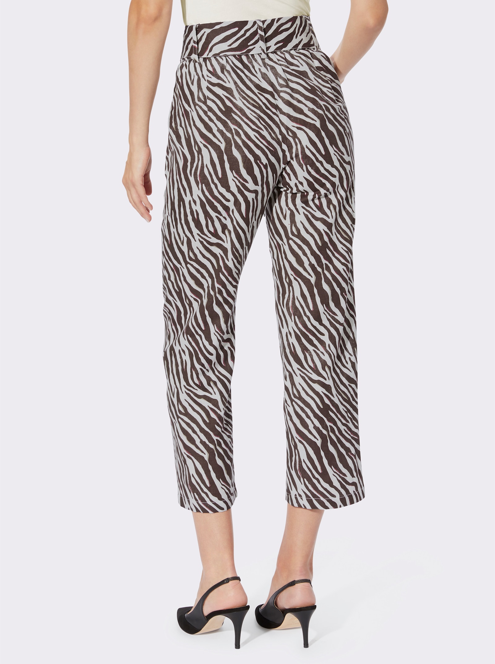 heine 7/8-Hose mit Animal-Print allover - ecru-schoko-bedruckt