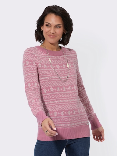 Norwegerpullover - altrosa-ecru