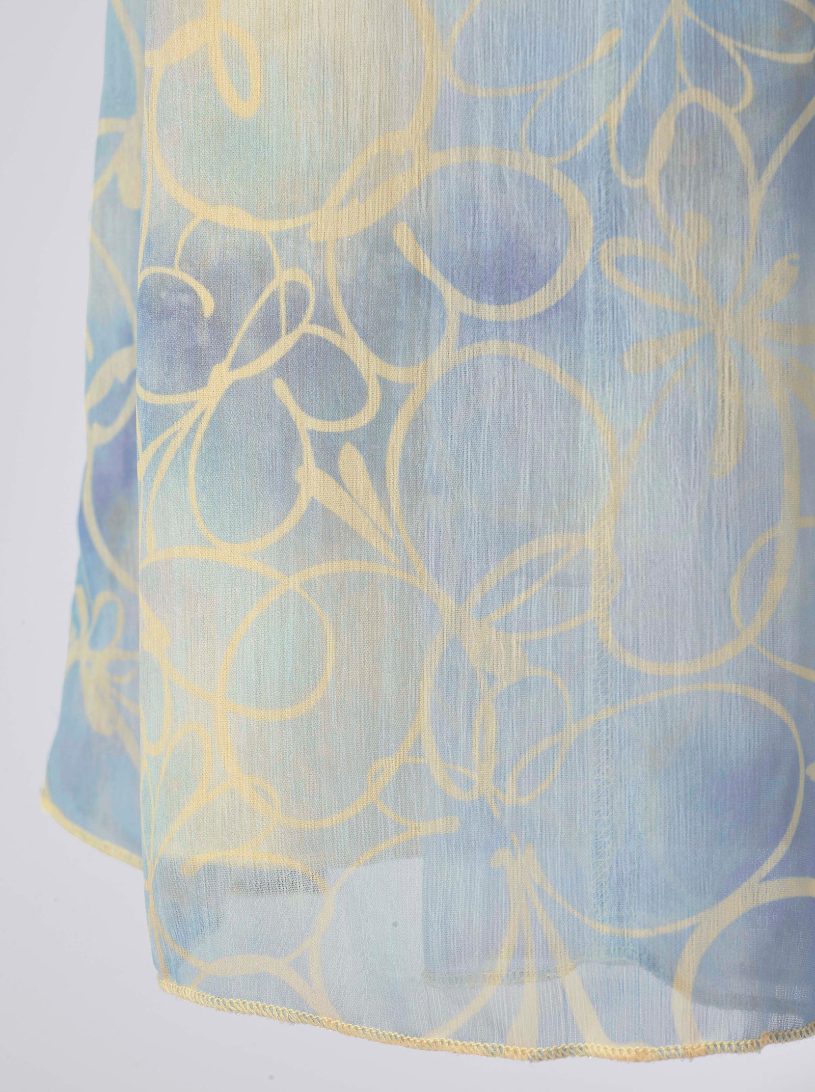 Bahnenrock im Grafik-Dessin - eisblau-vanille-bedruckt