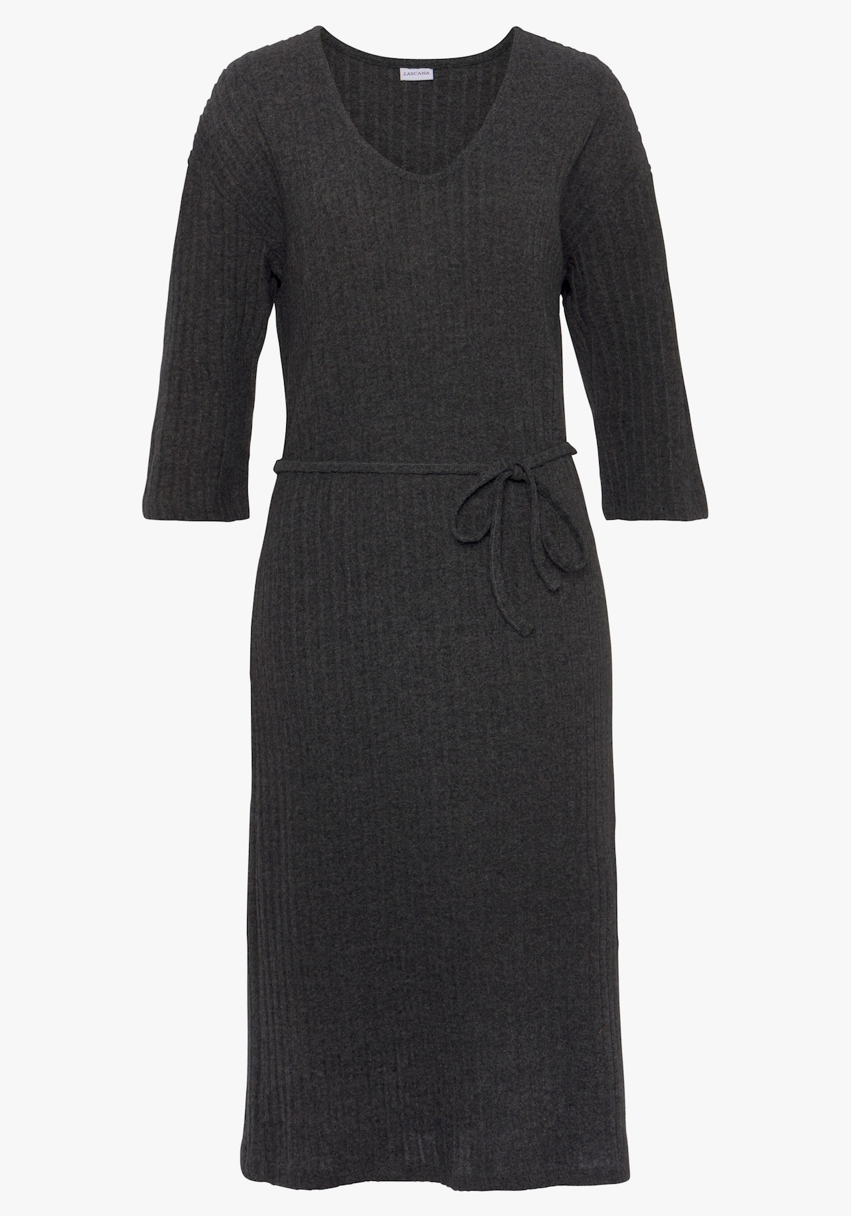 LASCANA Robe en matière sweat - anthracite-chiné