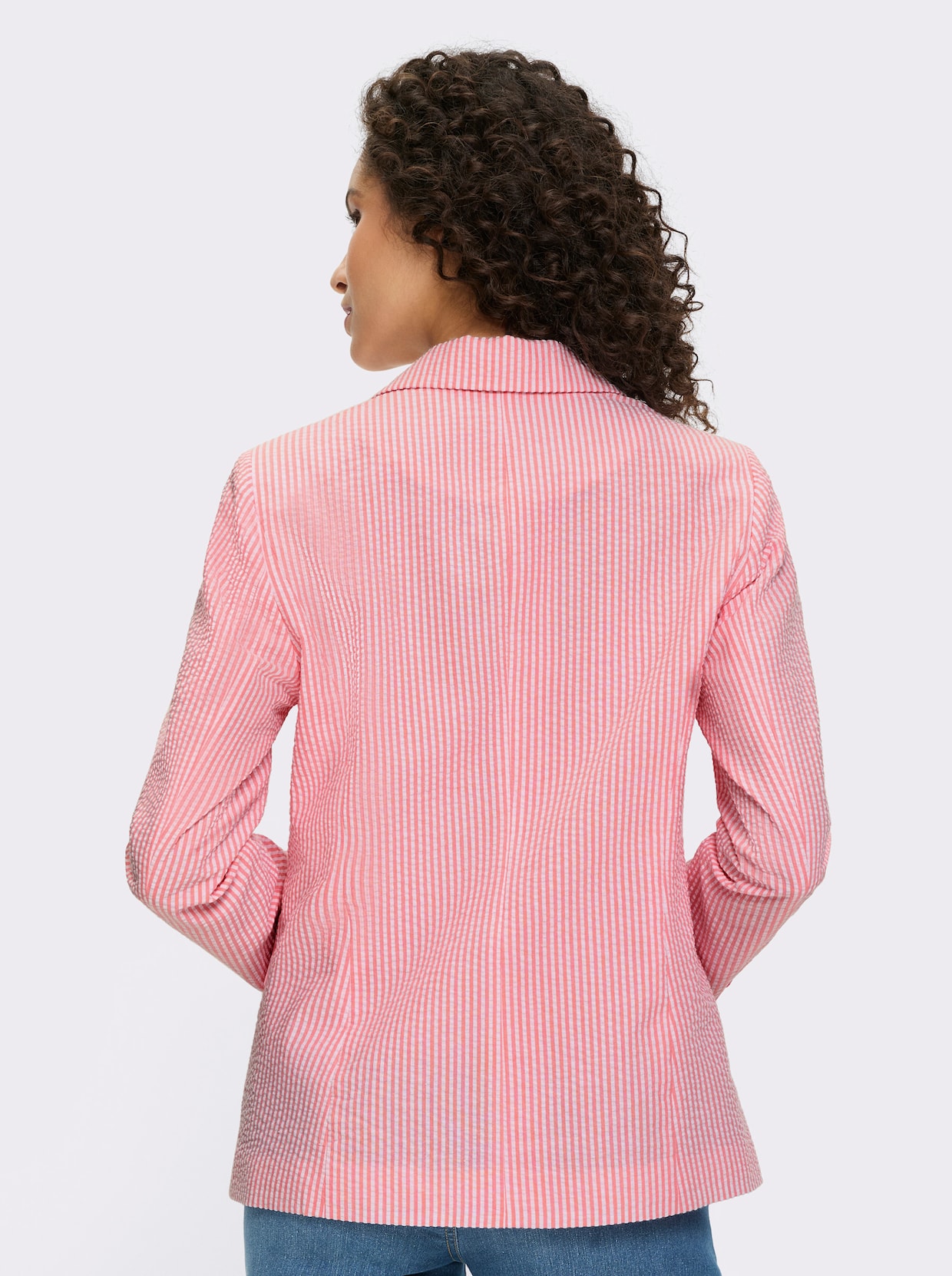 heine Blazer - flamingo-weiss-gestreift