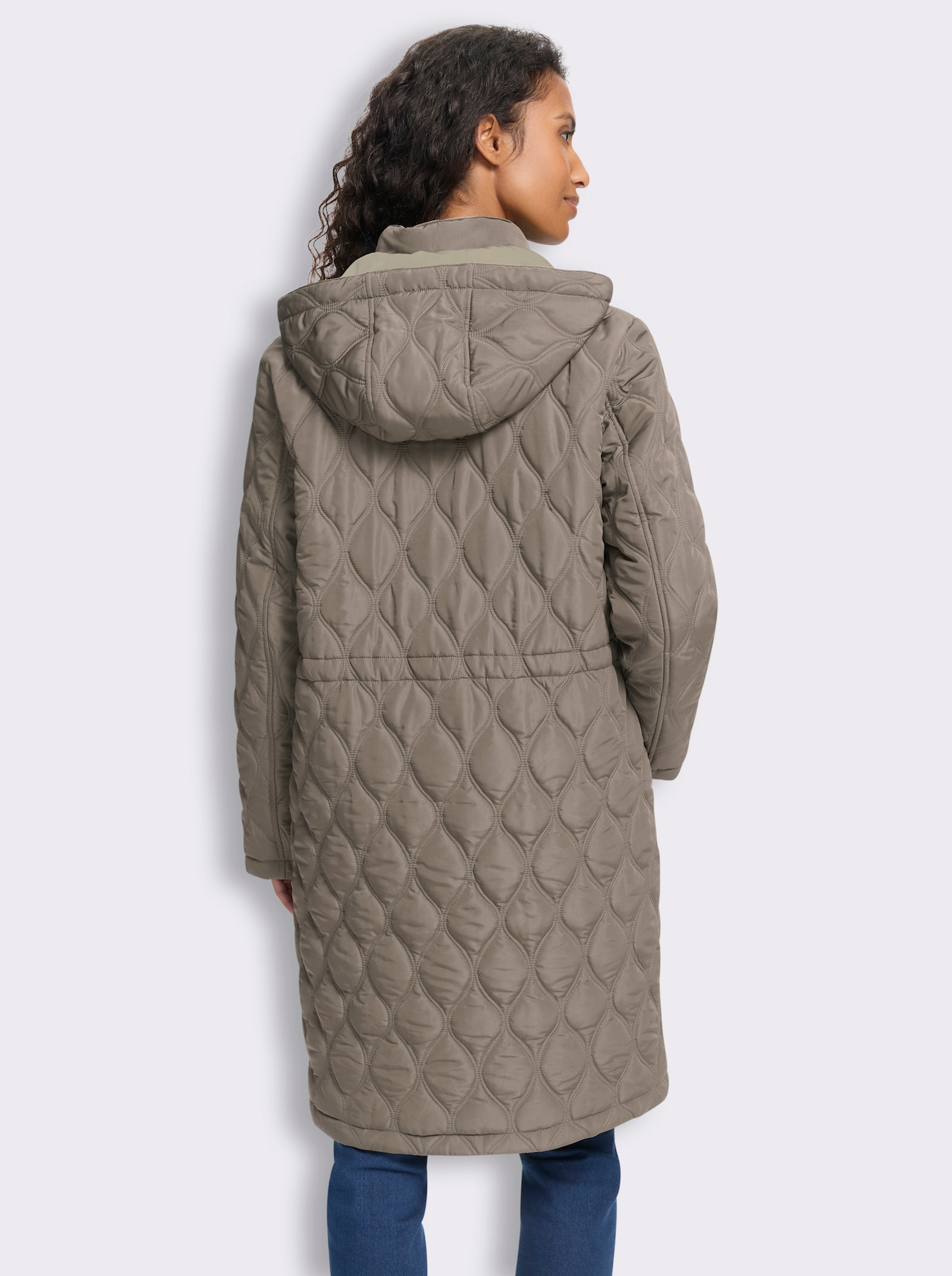 heine Mantel mit Wende-Effekt - taupe