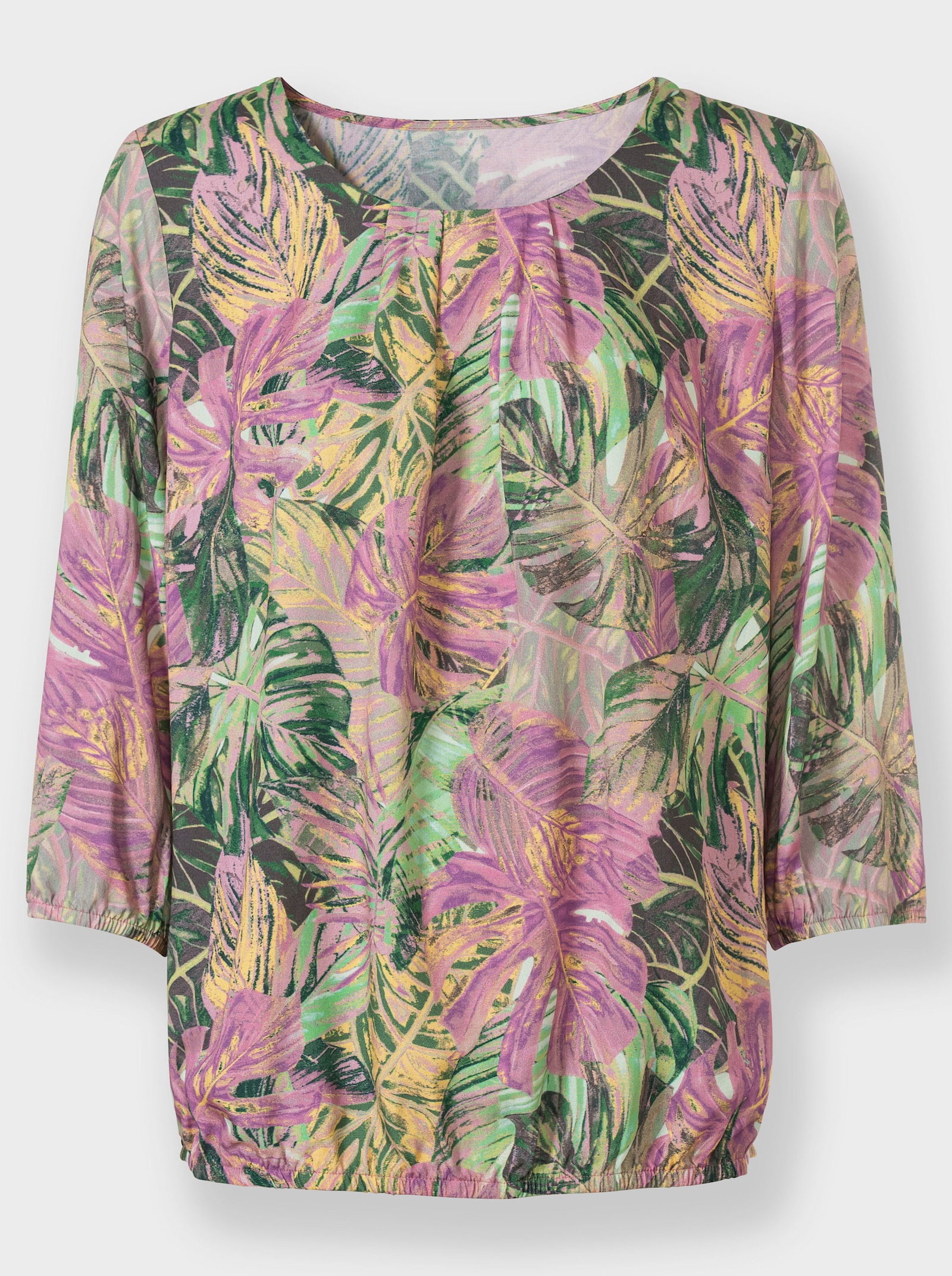 Schlupf-Bluse im Digitaldruck - rosé-pistazie-bedruckt