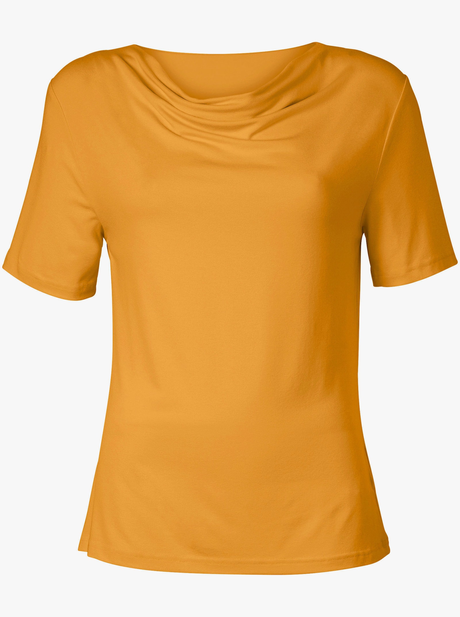 Wasserfallshirt mit kurzen Ärmeln - ocker