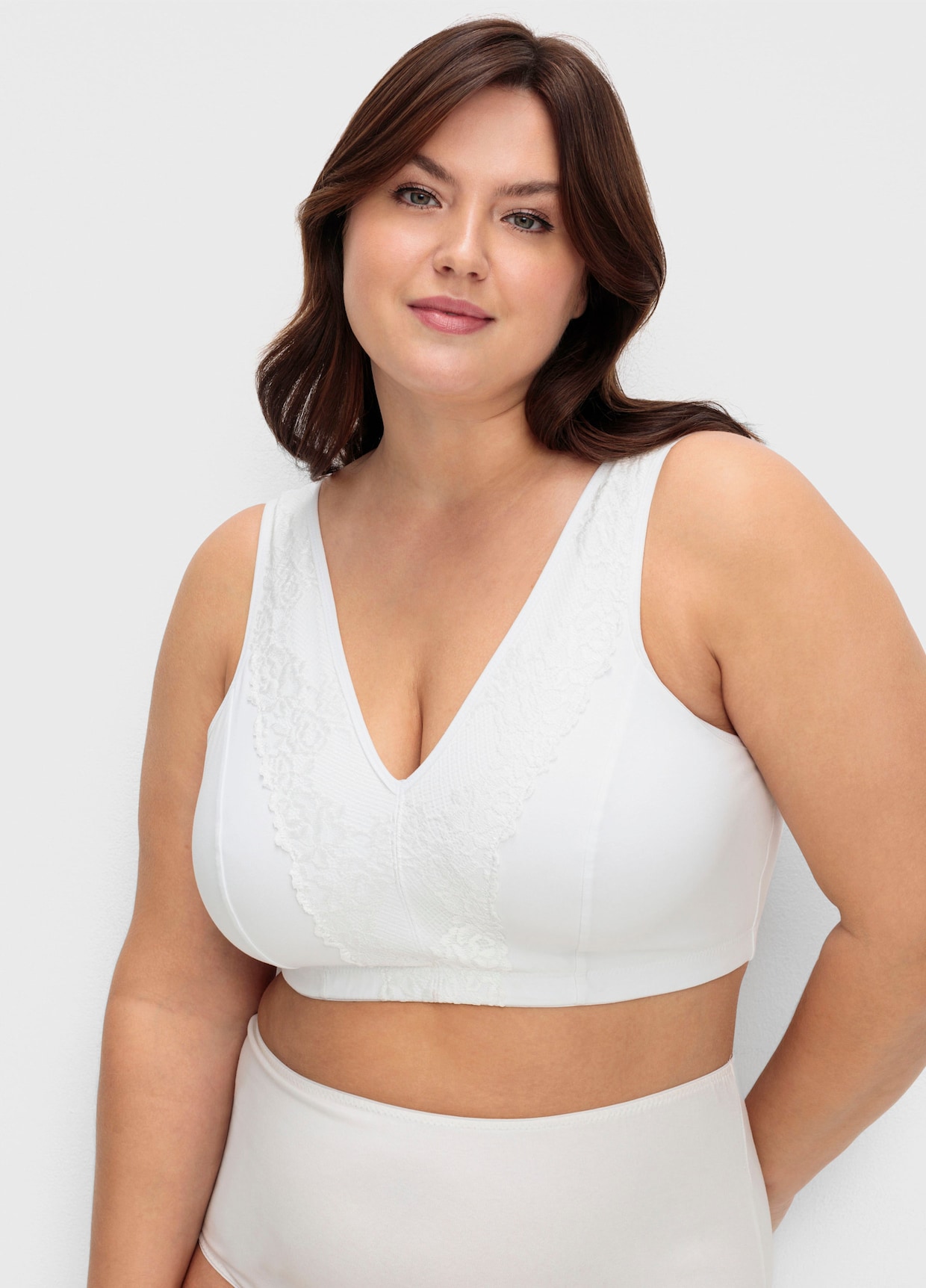 sheego BH ohne Bügel in Bustier-Form - weiß