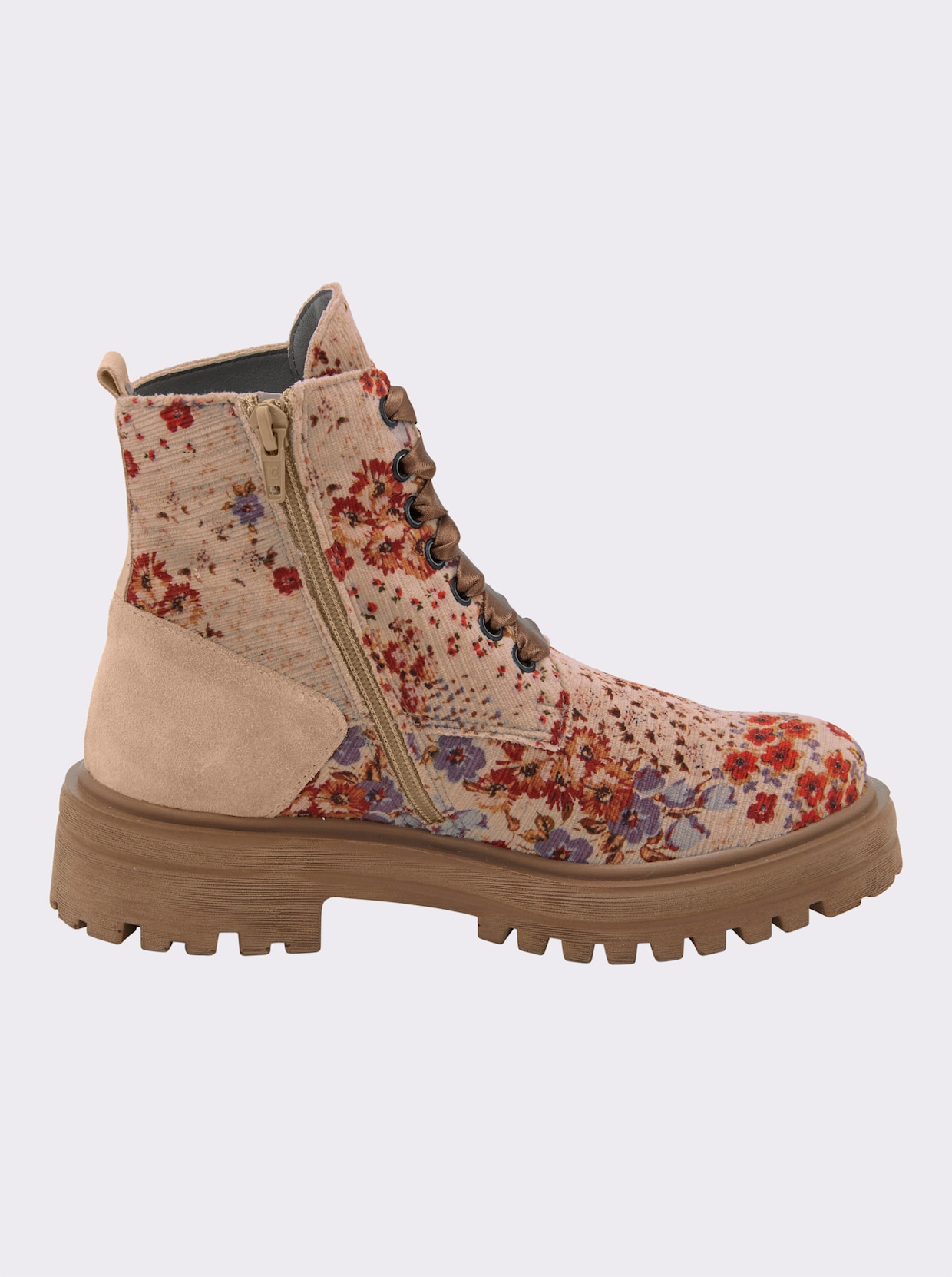 heine Bottines à lacets - beige-mandarine