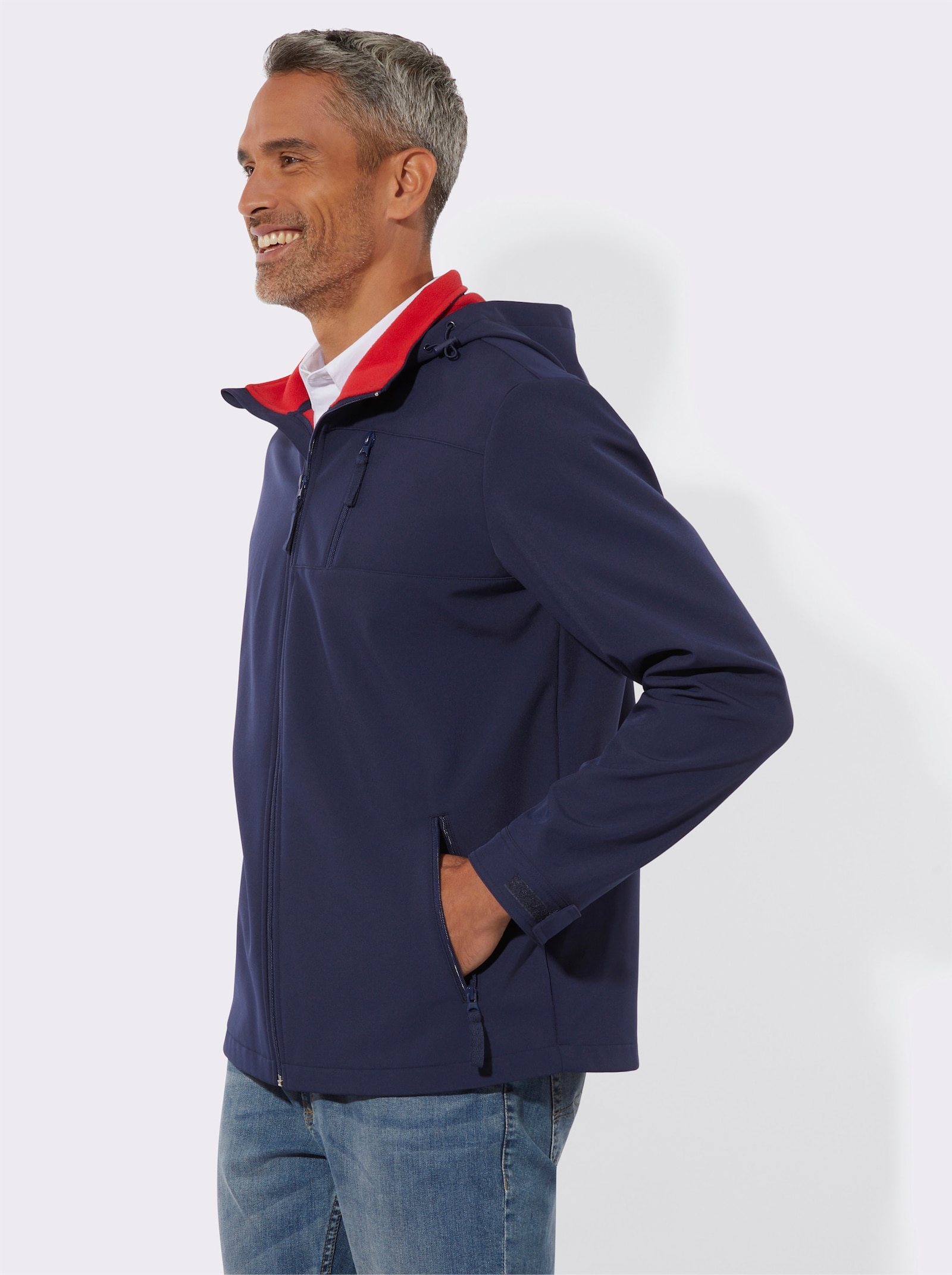 Softshelljacke mit Kapuze - marine