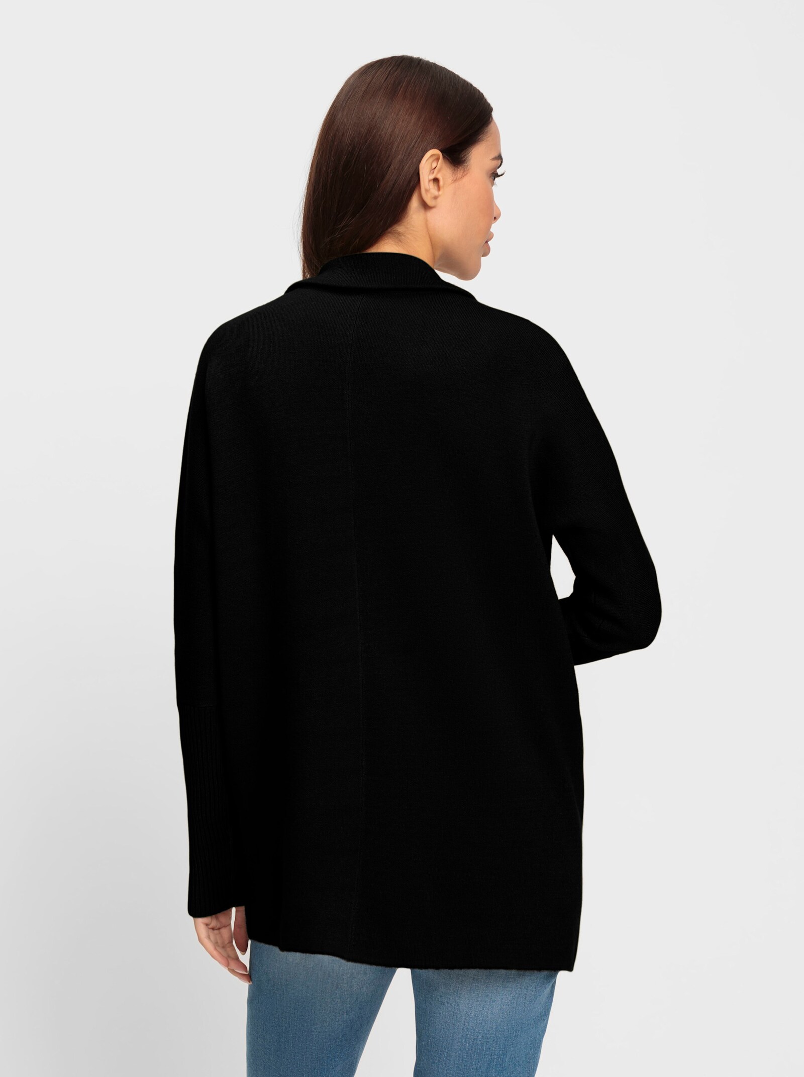 heine Vest met vleermuismouwen - zwart