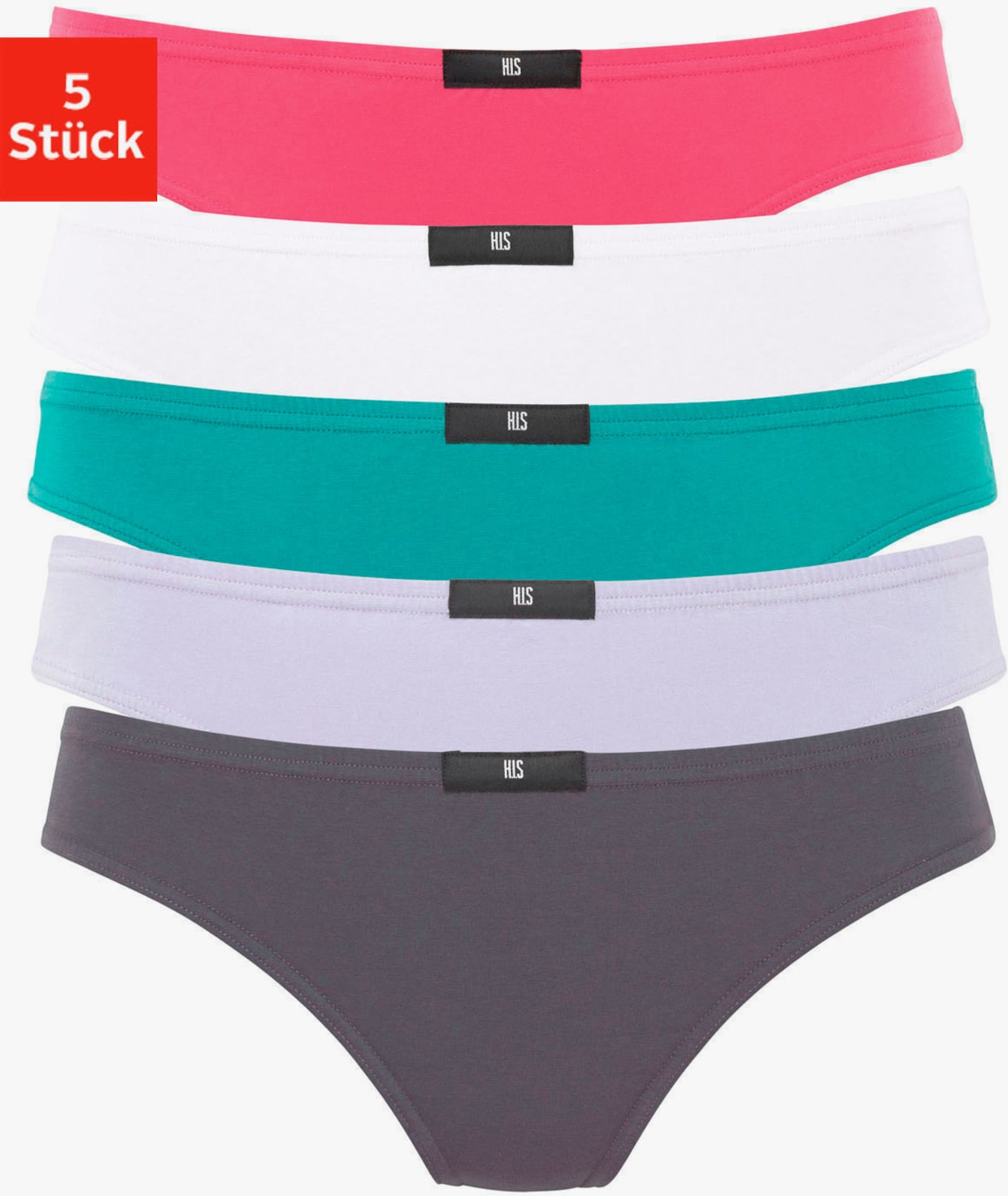 H.I.S String - anthracite, blanc, menthe, parme, fuchsia