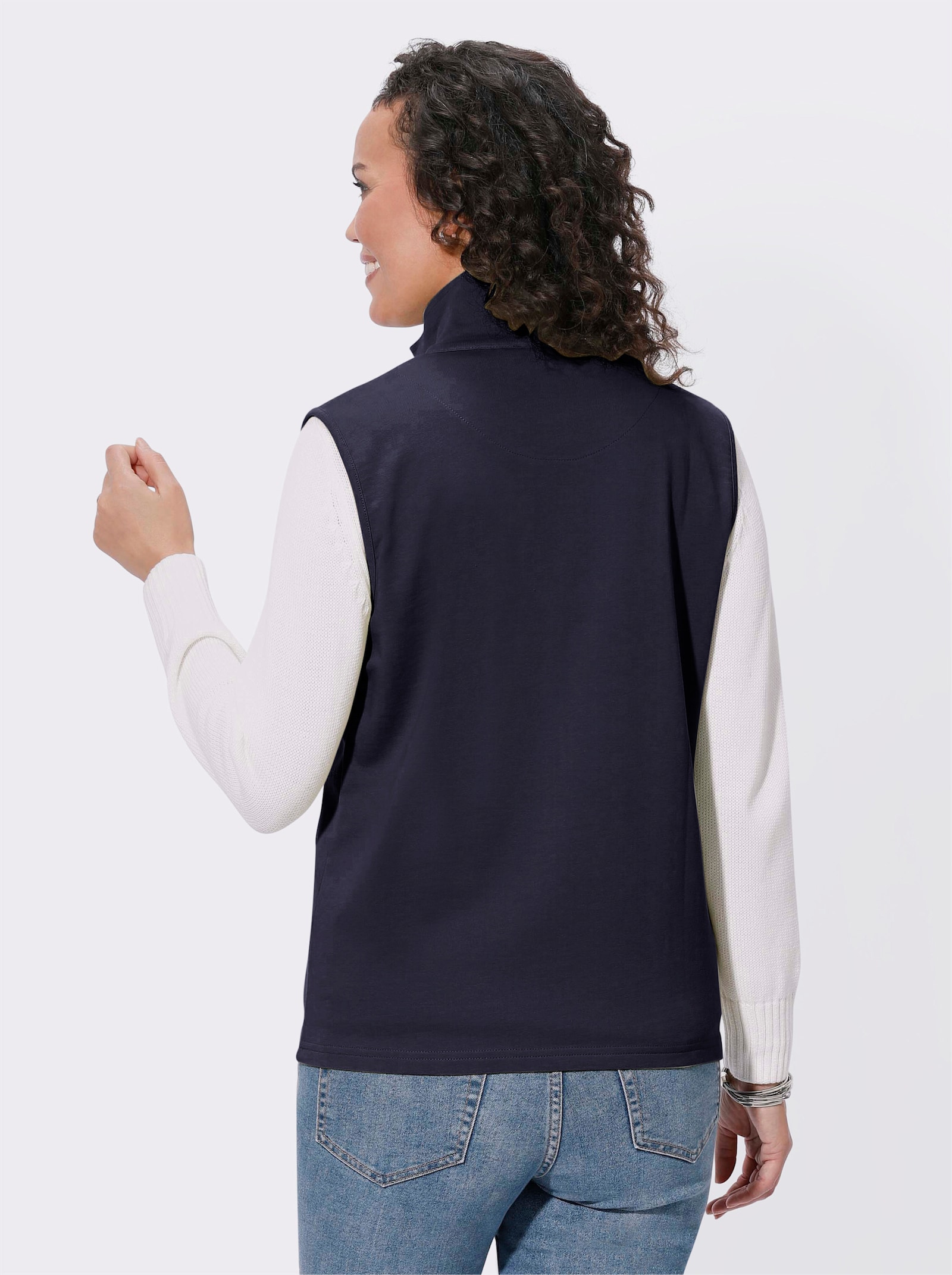 Jerseyweste aus reiner Baumwolle, weich - marine