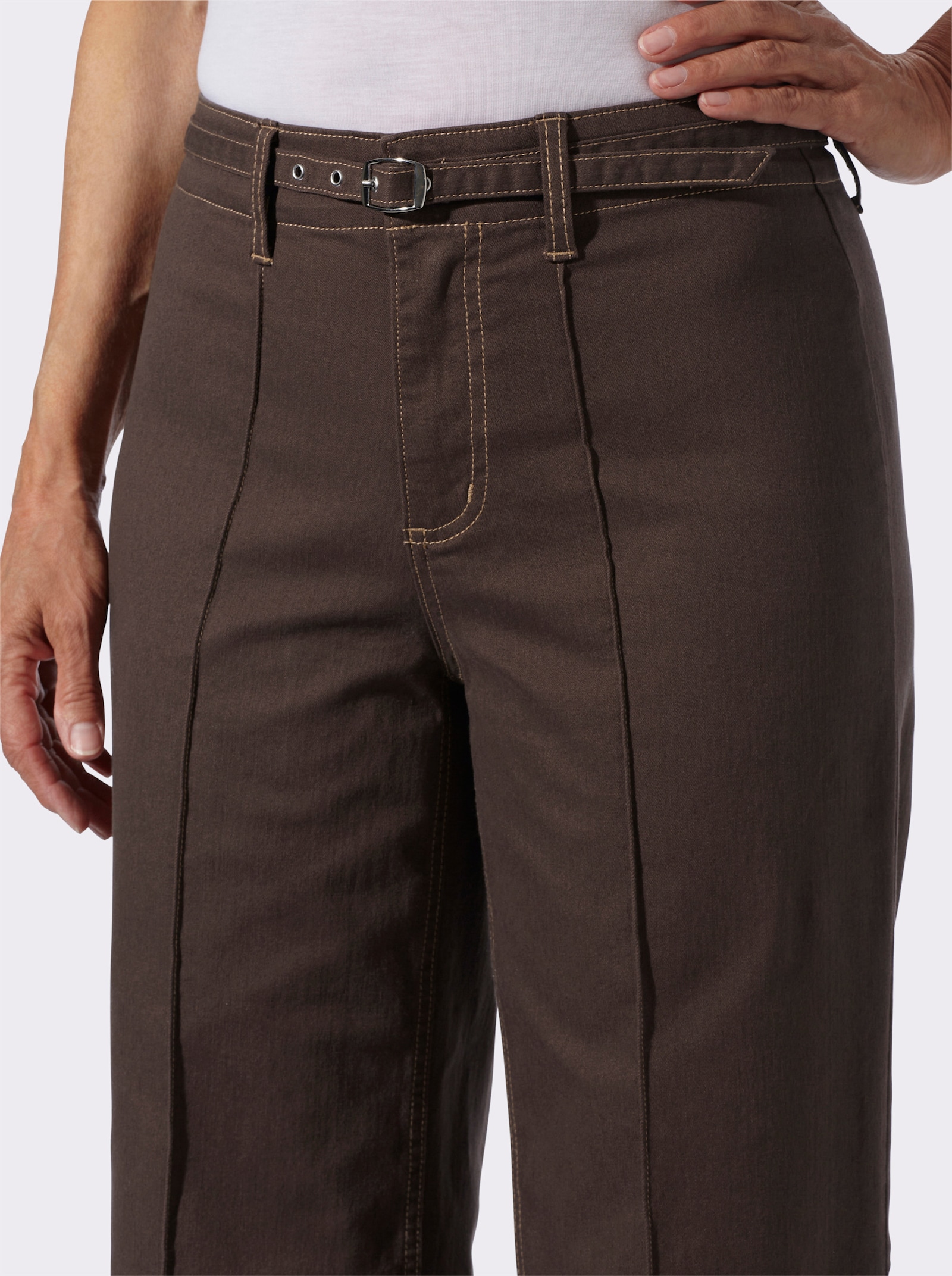  Jeans mit Biese vorne - brown-denim