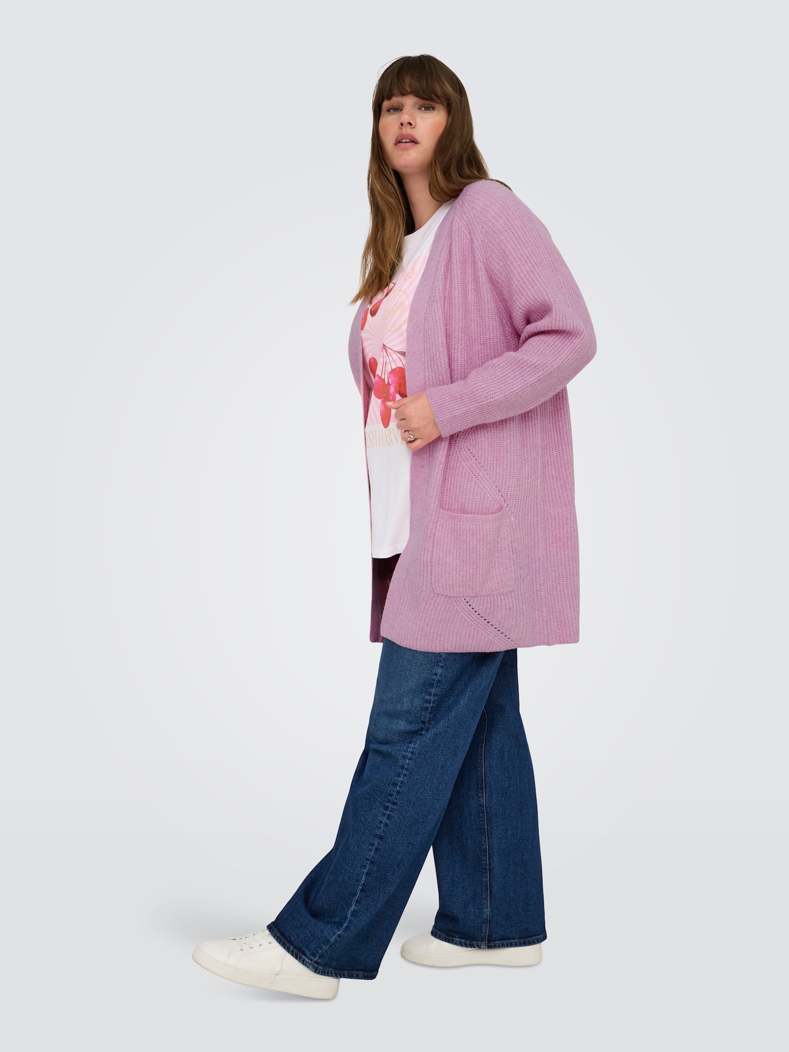 ONLY CARMAKOMA Strickjacke - mauve mist detail:melange