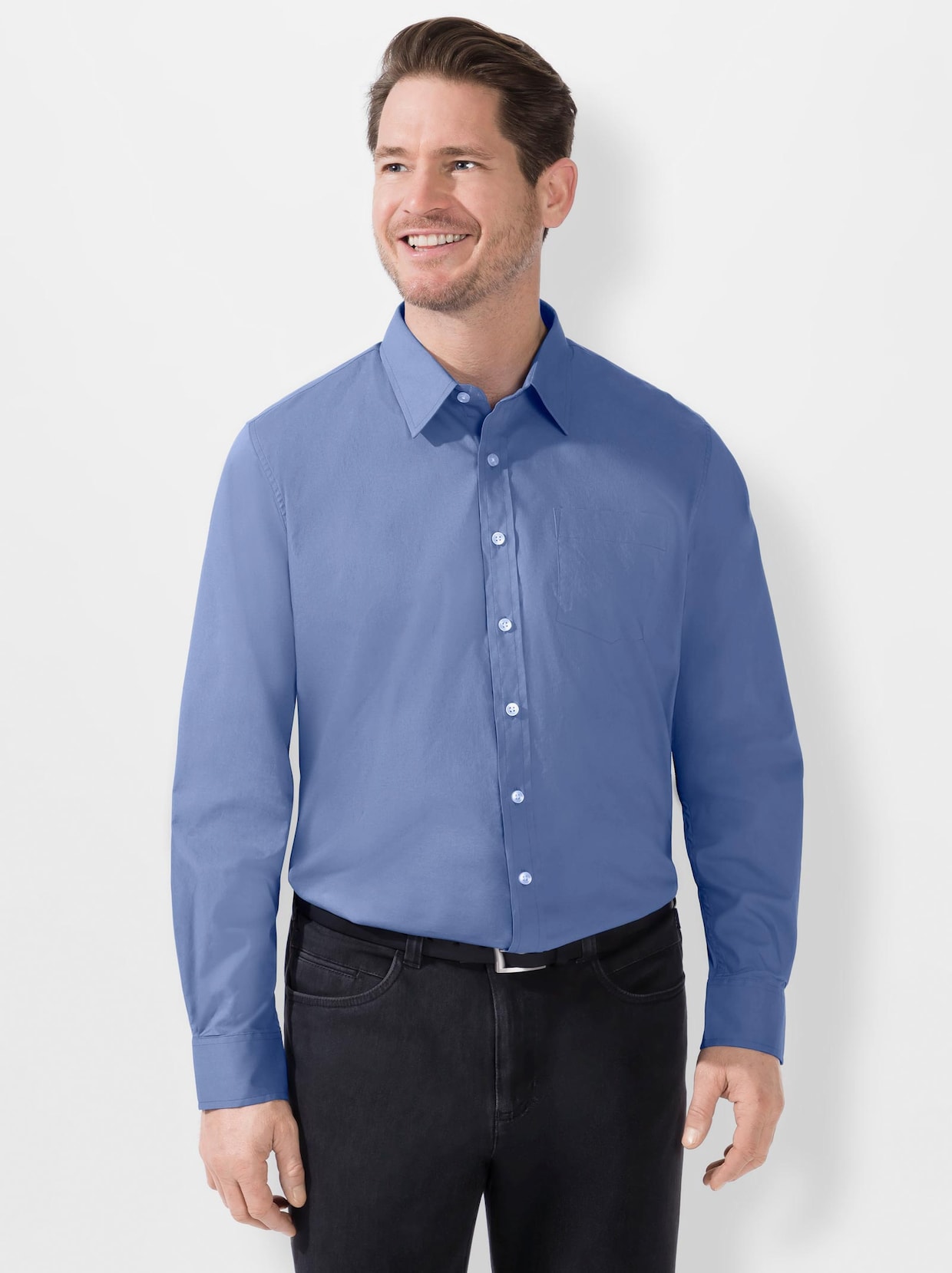 Marco Donati Langarm-Hemd - blau