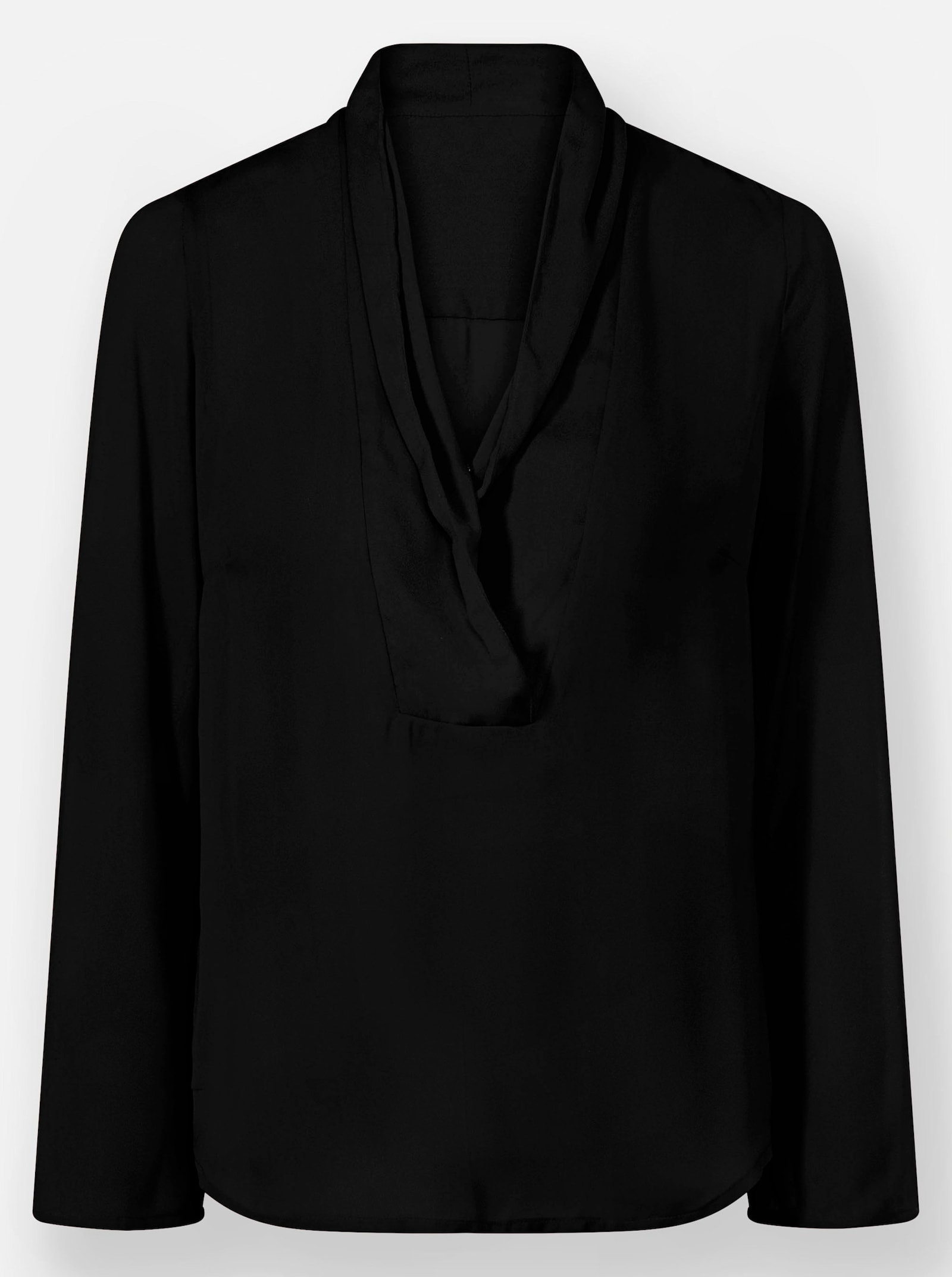 heine Langarmbluse mit Schalkragen - schwarz