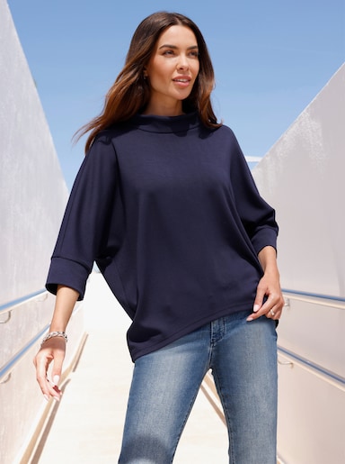 heine Sweatshirt mit Fledremausärmeln - marine