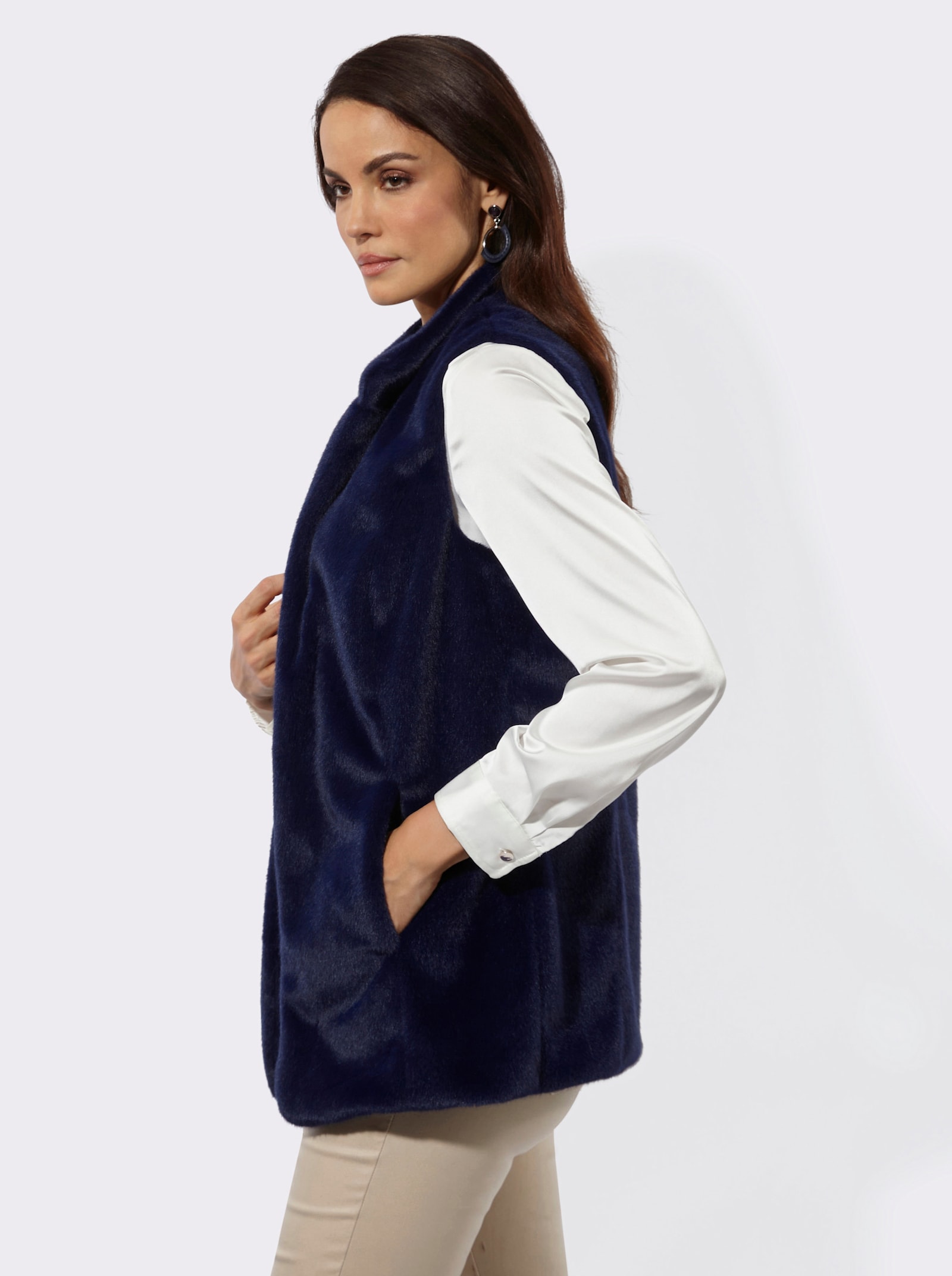 Fellimitatweste - marine