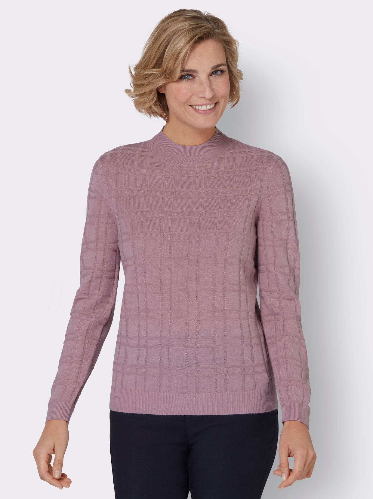 Pullover met opstaande kraag - mauve