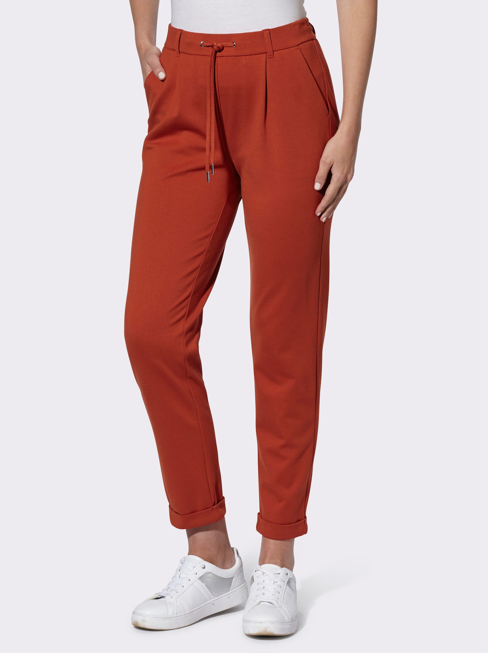 Jogg Pants in Interlock-Qualität - rostrot