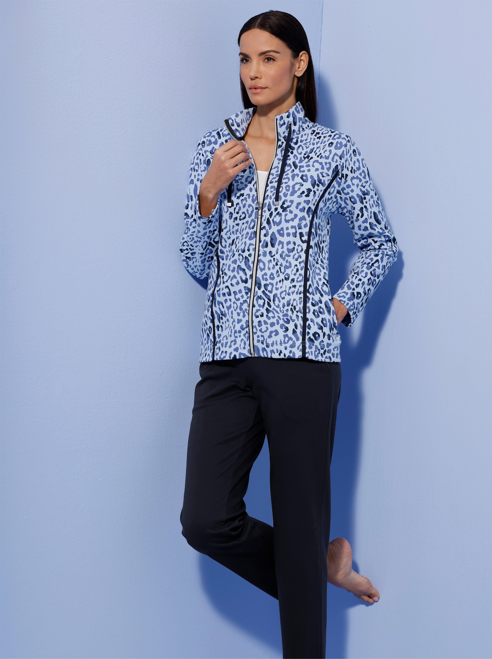 Hajo Tenue détente en fibre thermorégulatrice - marine-bleu glacier imprimé