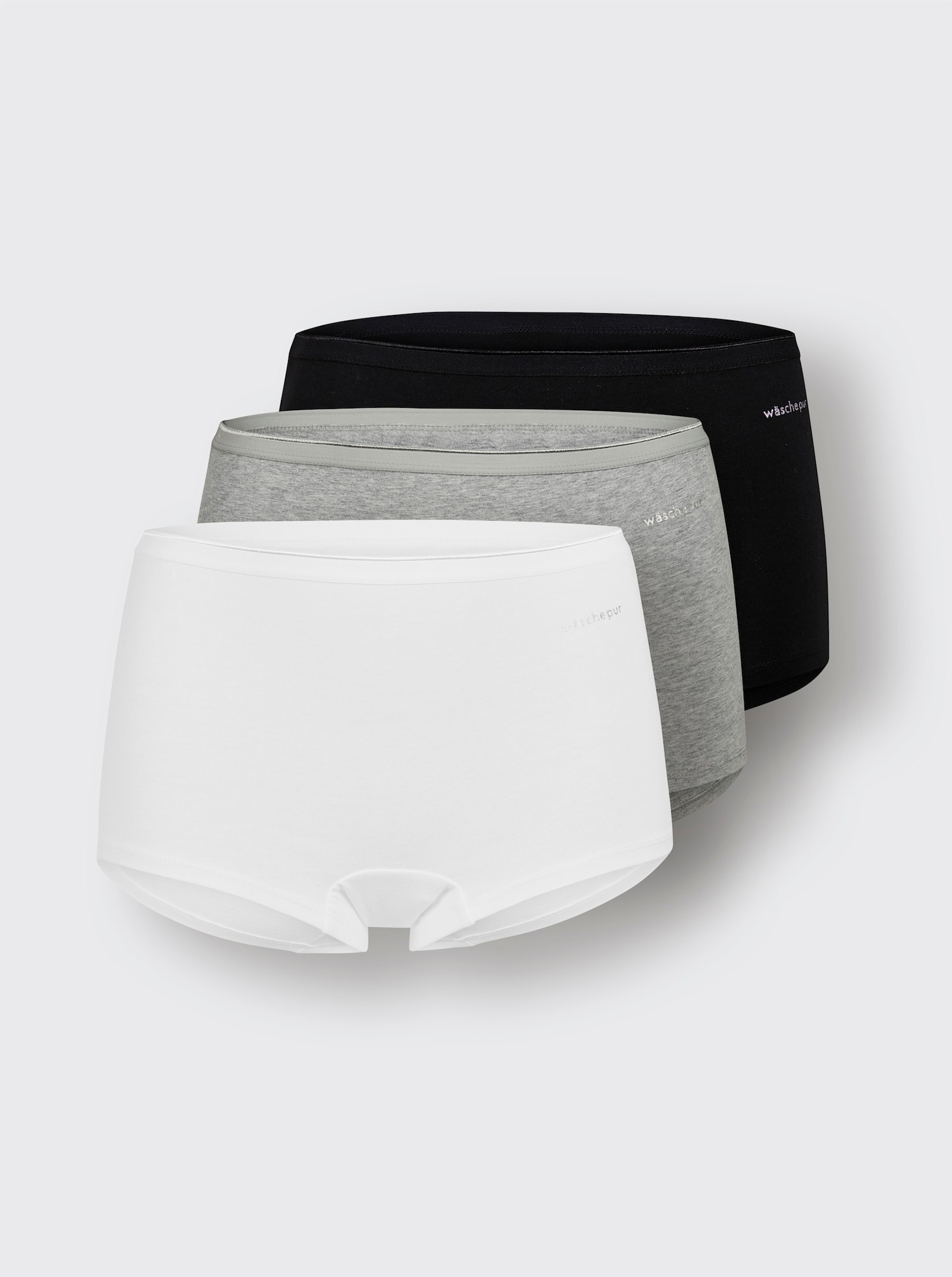 Panty - weiß + grau-meliert + schwarz