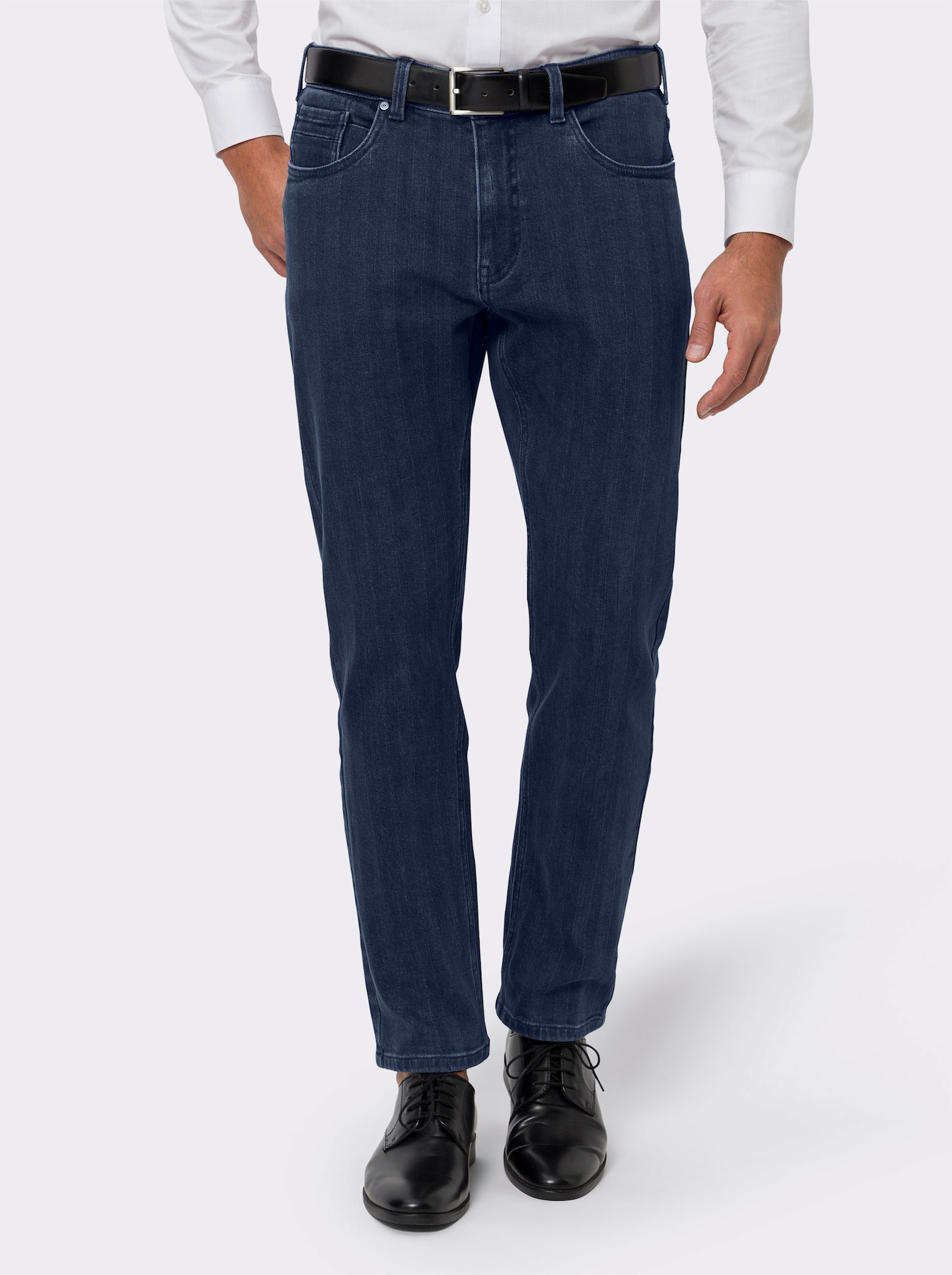 Džíny se strukturovaným vzorem - tmavěmodrá