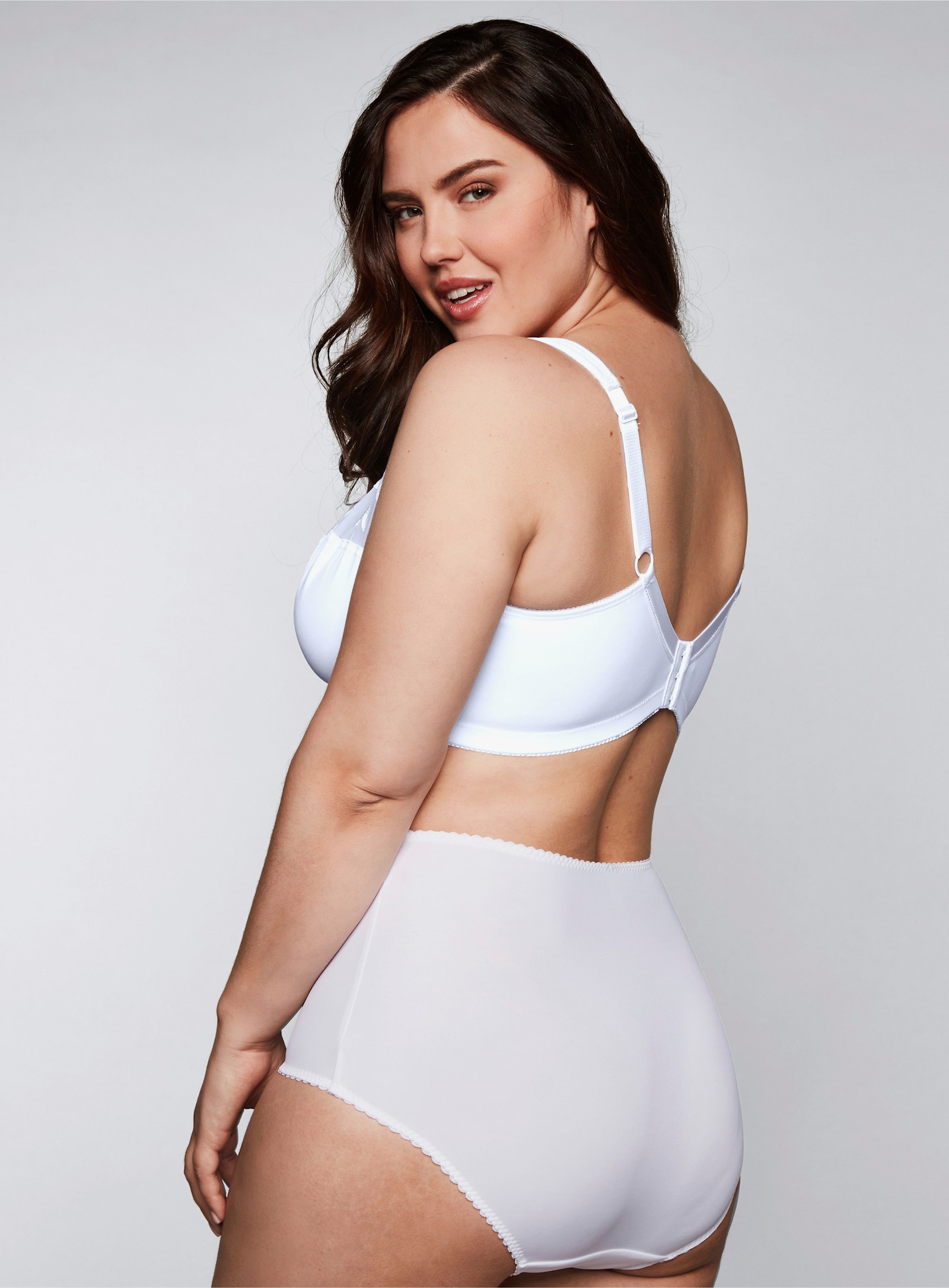 sheego Bügel-BH mit leicht transparenter Spitze - weiß