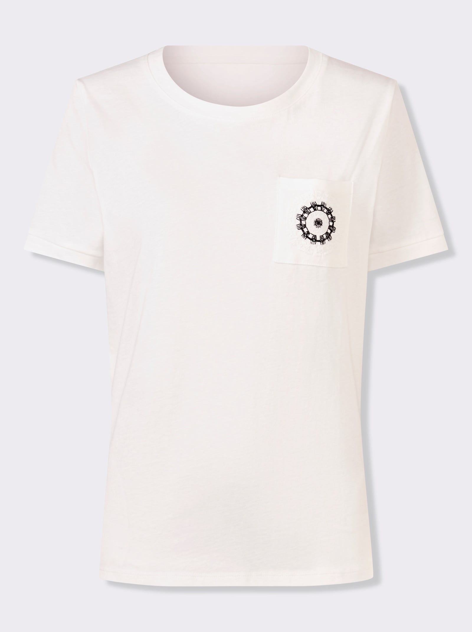 heine Shirt met geborduurde borstzak - ecru