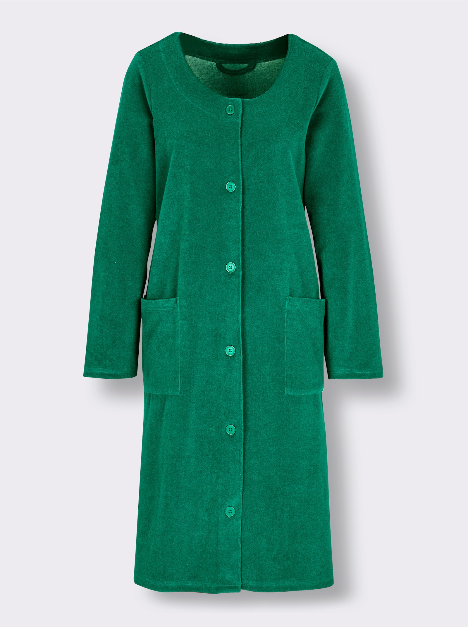 feel good Bademantel zum Knöpfen - smaragd