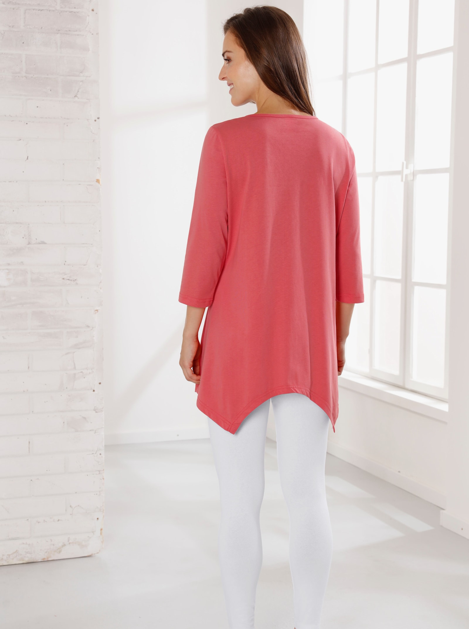 Leggings med hel resårlinning - vit