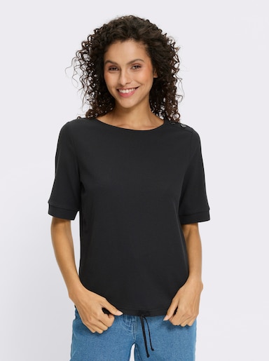 heine Kurzarmshirt aus Strukturware - schwarz