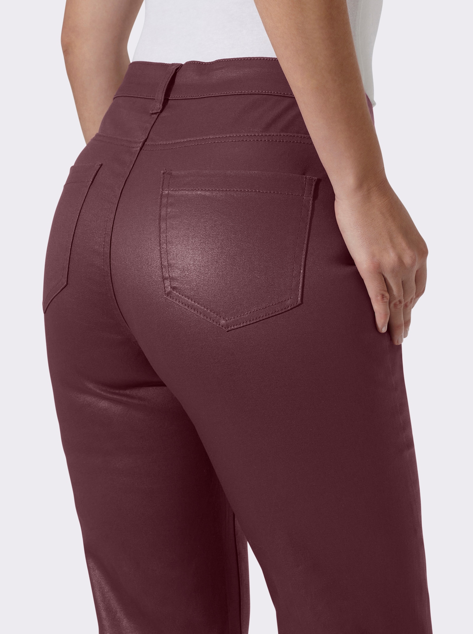 heine Bootcut-Jeans in Glanz-Optik - bordeaux