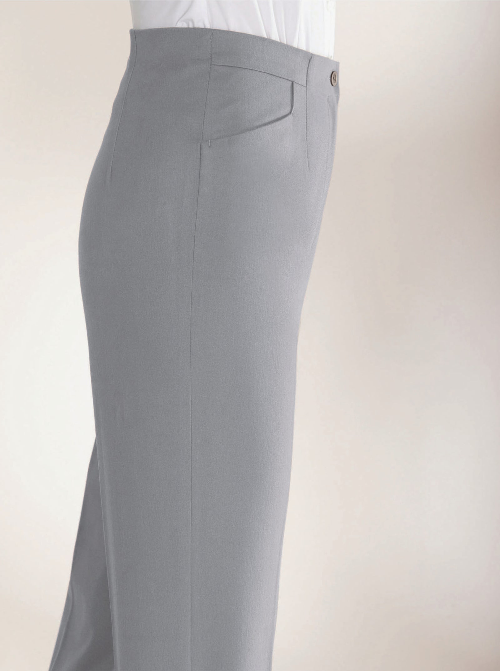 Come on Bügelfaltenhose in Bauch-weg-Form - silbergrau-meliert