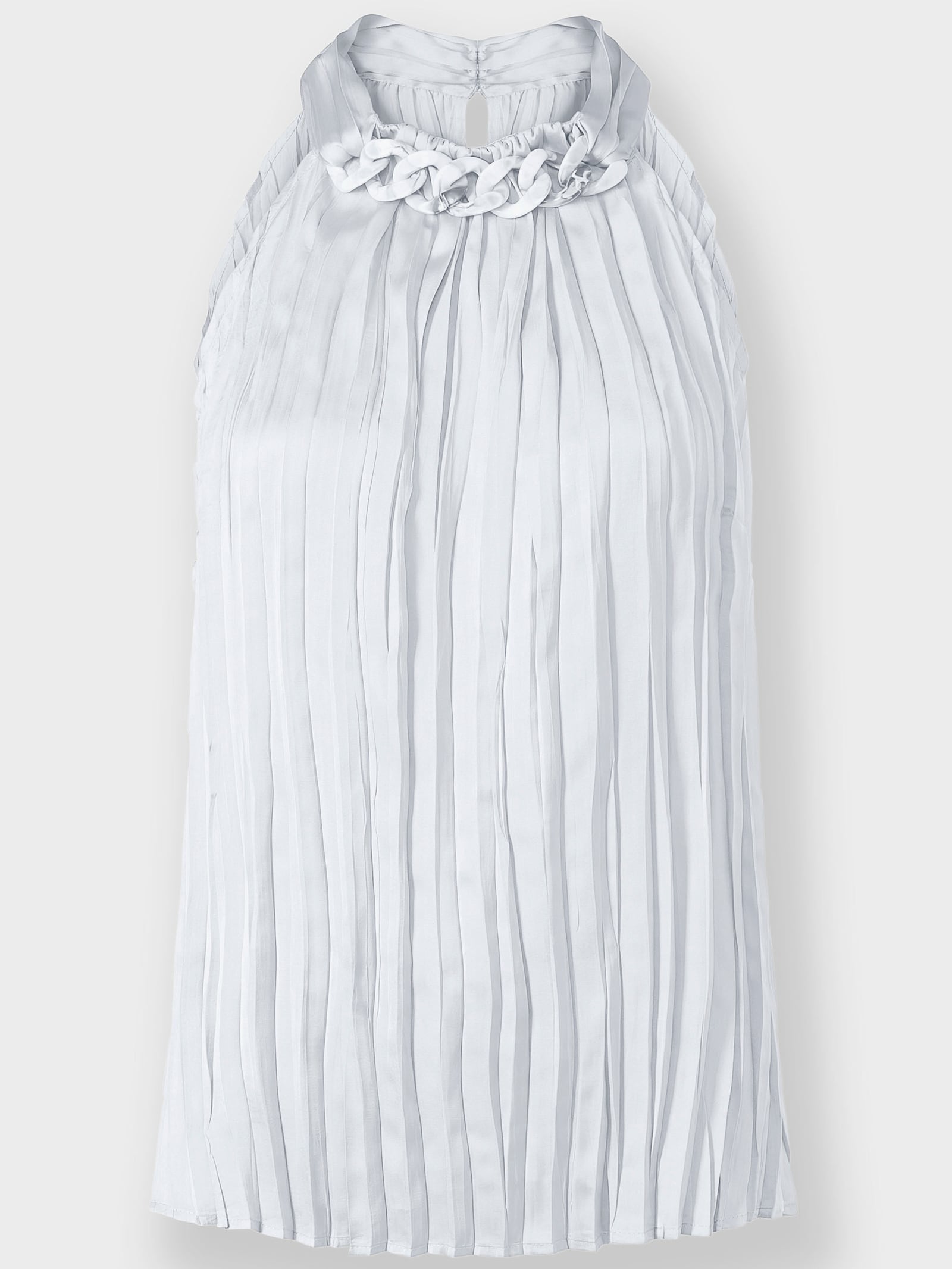 heine Pliseetop mit Ketten-Verzierung - ecru