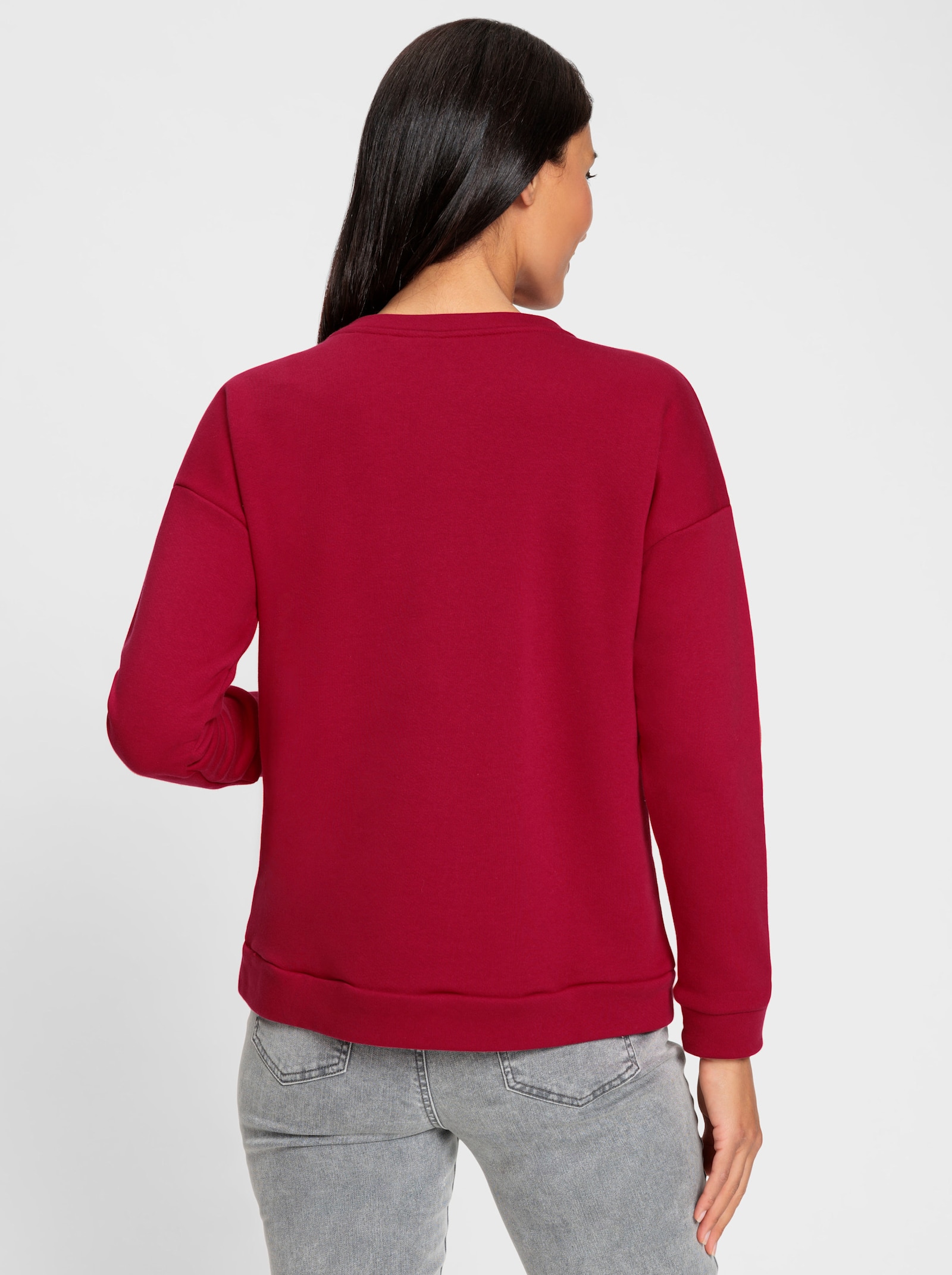 heine Sweatshirt mit Schriftzug - rot