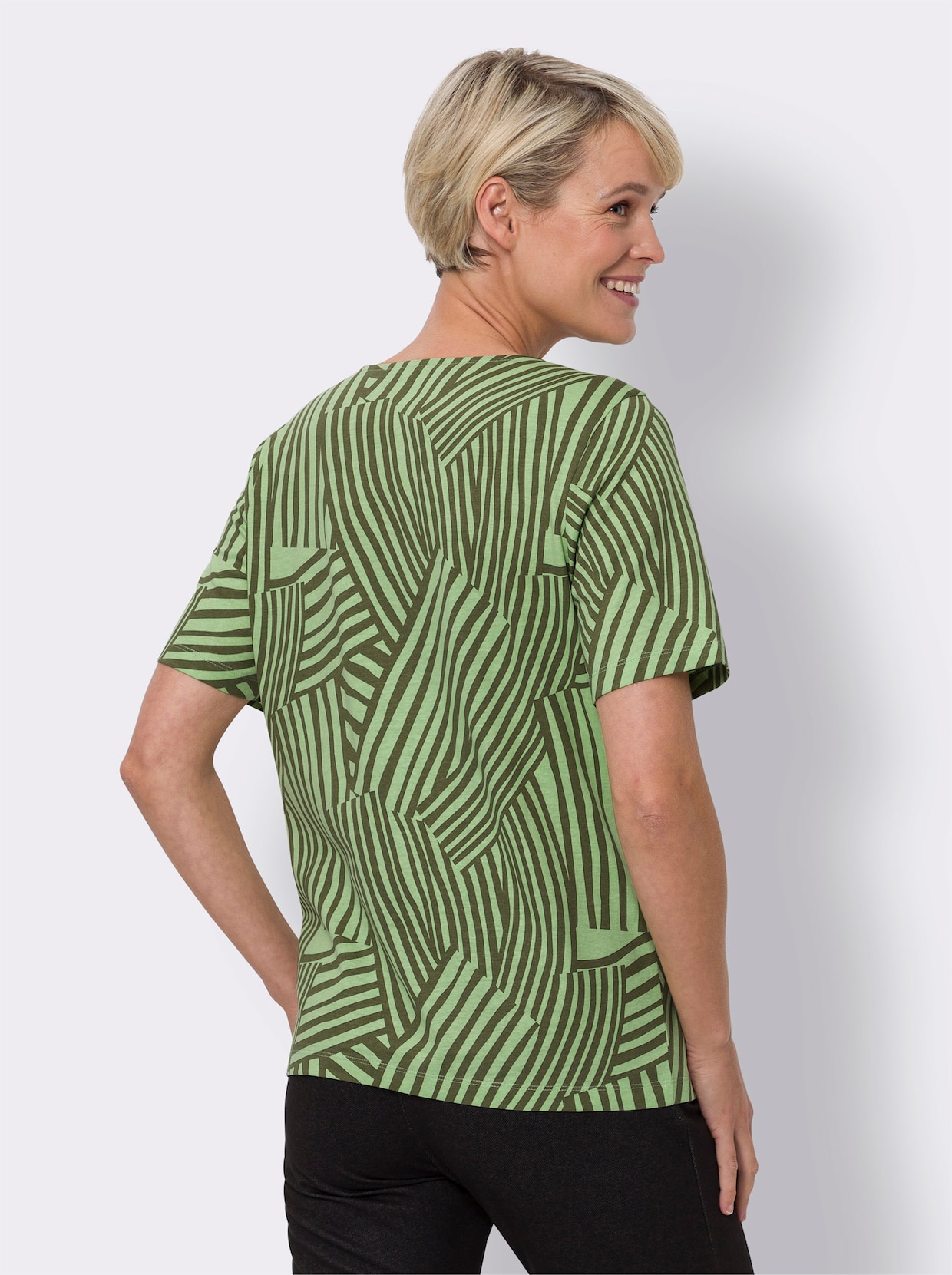 Shirt met korte mouwen - olijf/resedagroen bedrukt