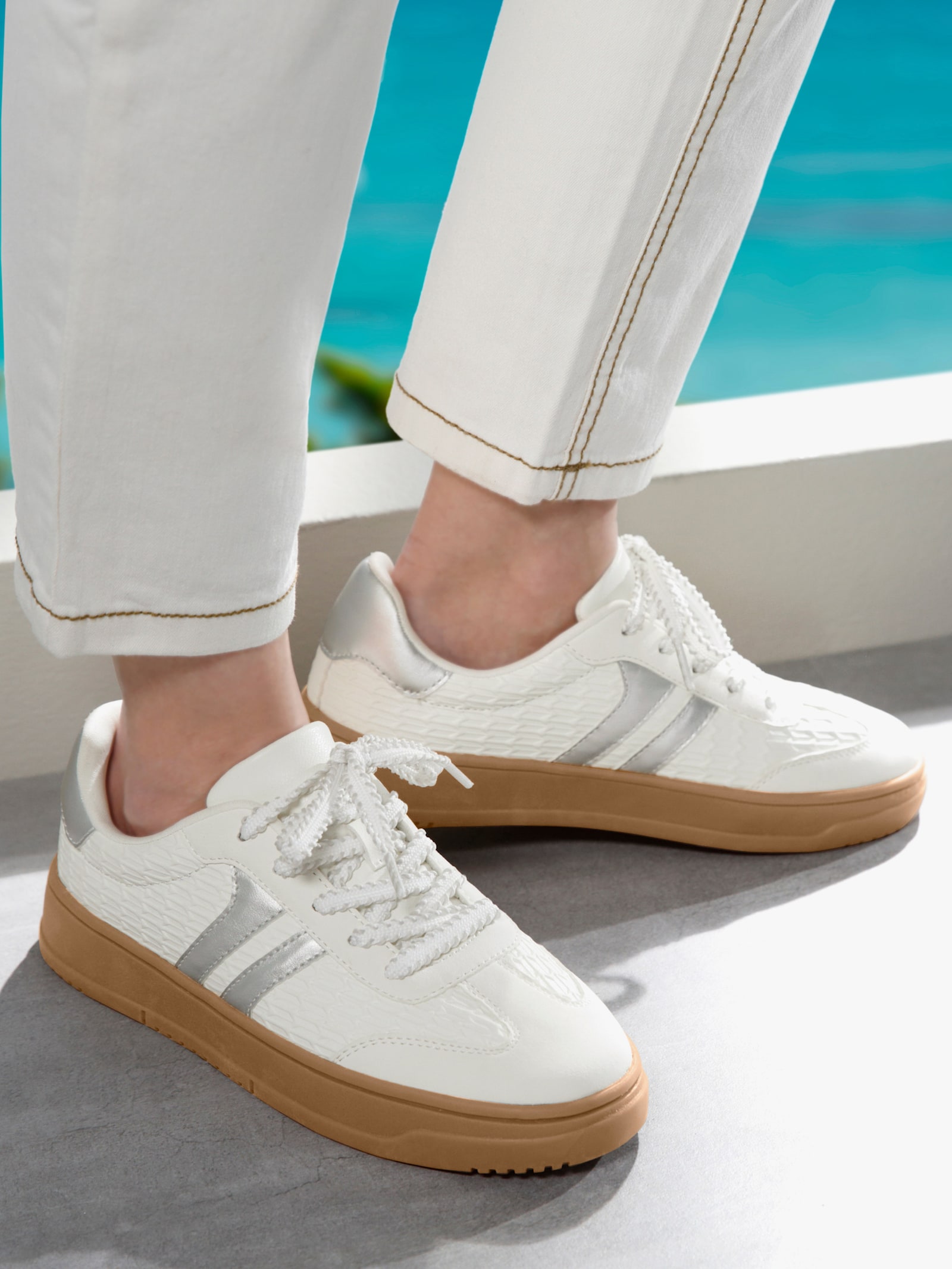 heine Sneaker - weiß-silberfarben