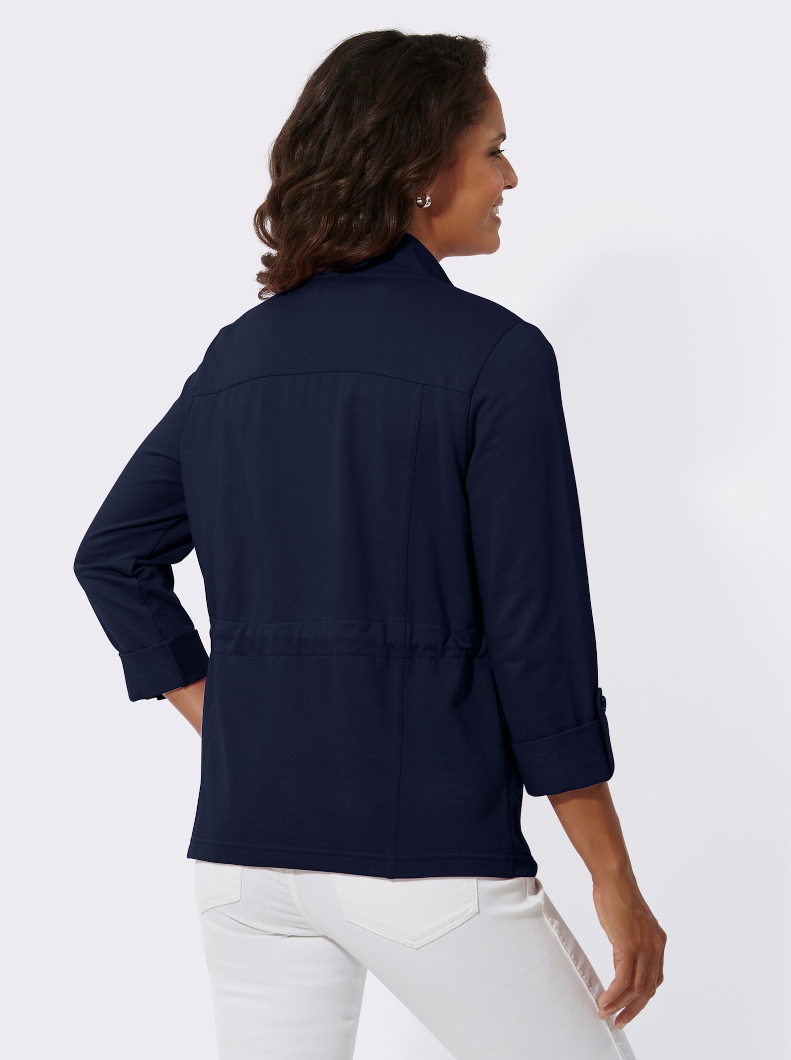 Shirtjasje van sweatmateriaal - marine