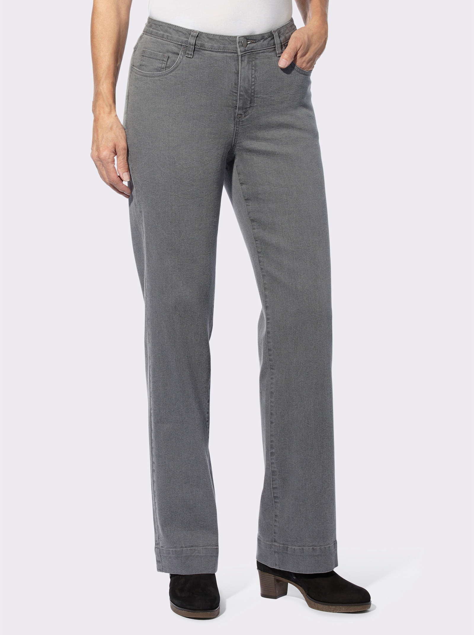 Jeans met wijde pijpen - grey denim