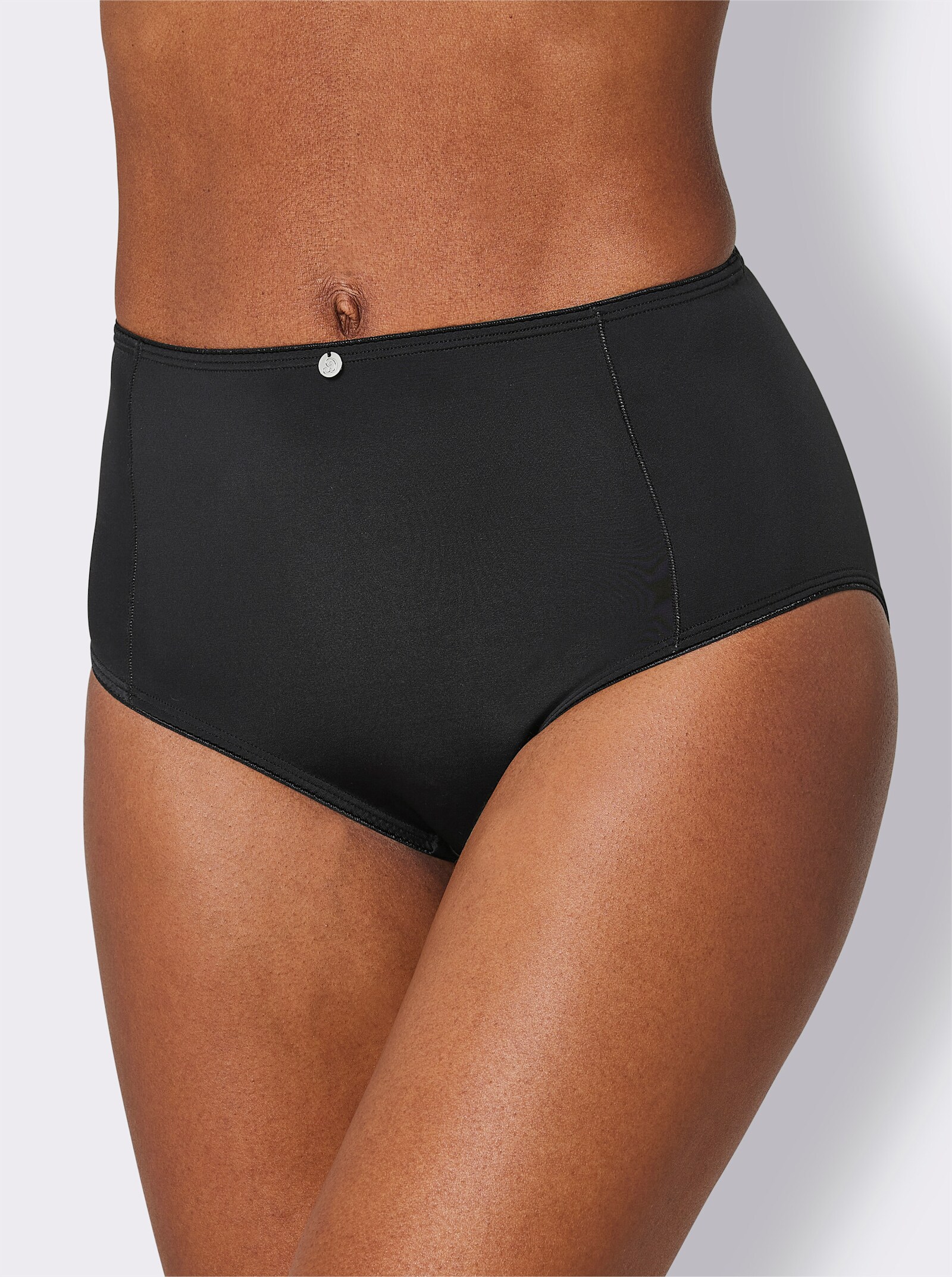 wäschepur Hüftslip mit leicht glänzender Naht - 2x schwarz