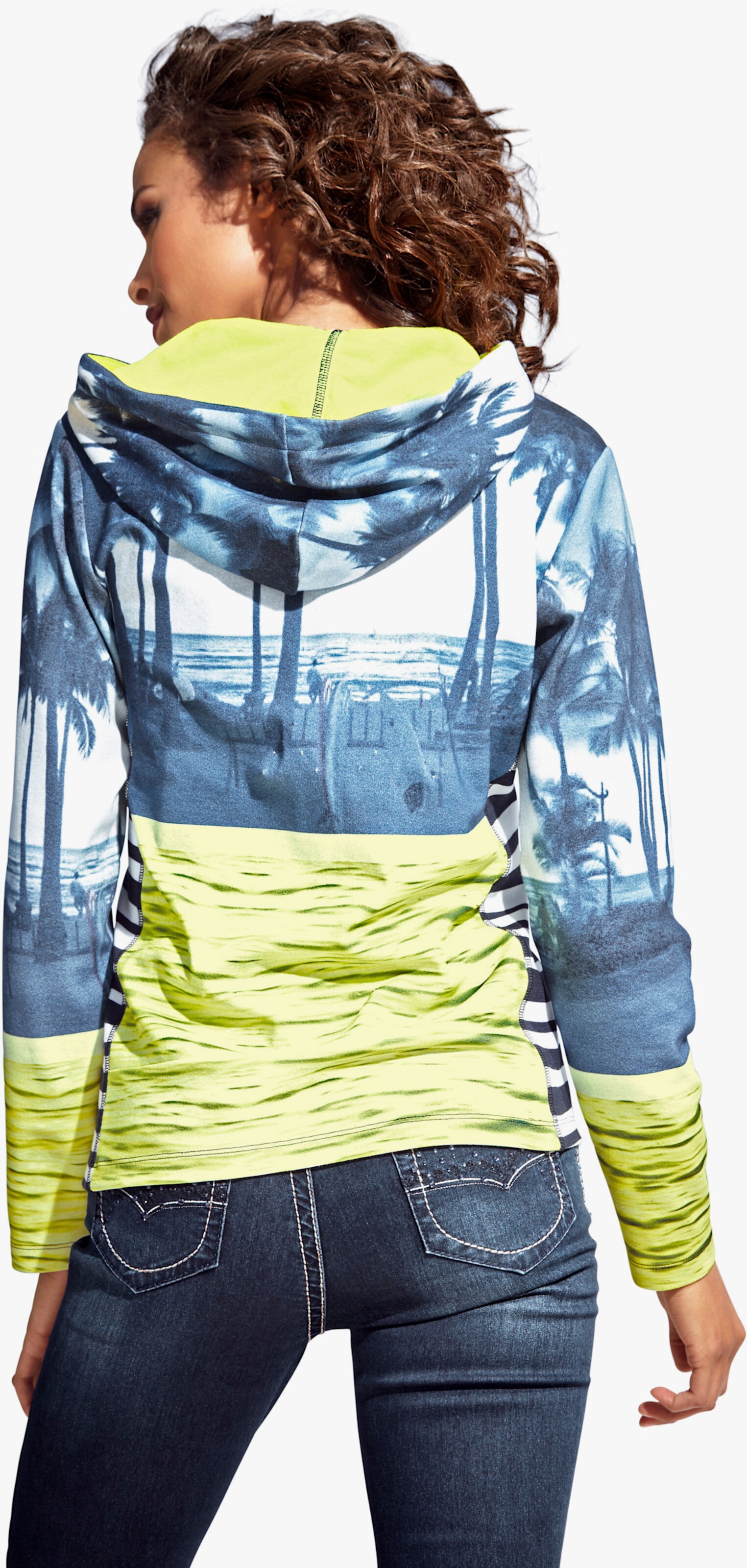 heine Shirtjasje met fotoprint - limoen